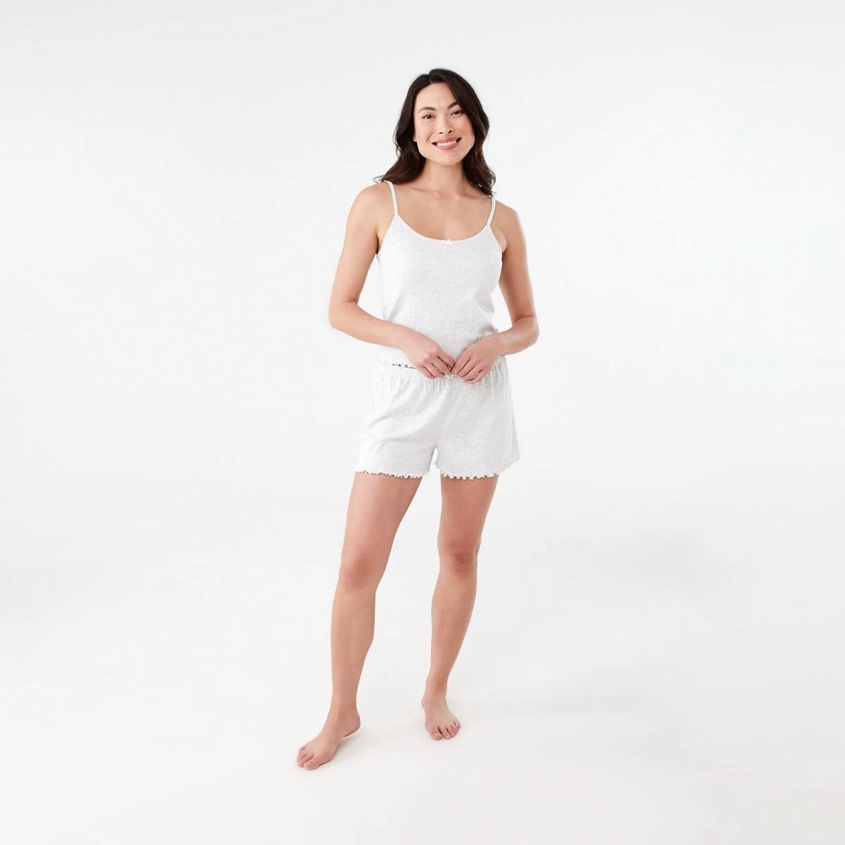 6 Rib Sleep Shorts WHITE MARLE, 6 of 6
