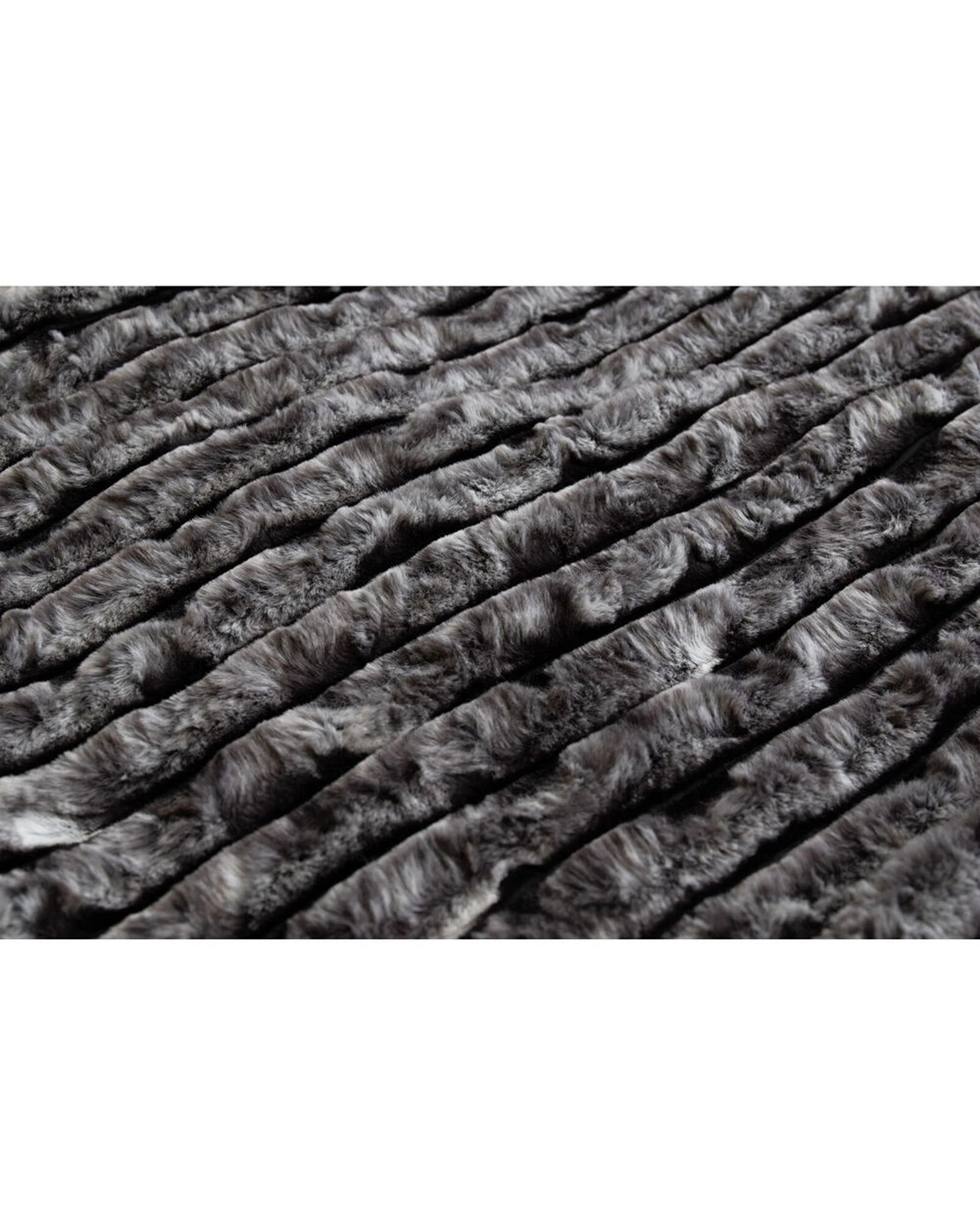2 Ardor Boudoir Cole Faux Fur Polyester Blanket Throw 130x170cm Soft Warm Ash - Grey, 2 of 3