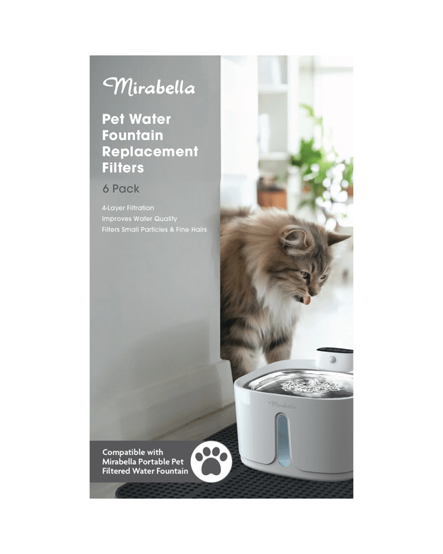 6 Pack Mirabella Pet Water Fountain Replacement Fil