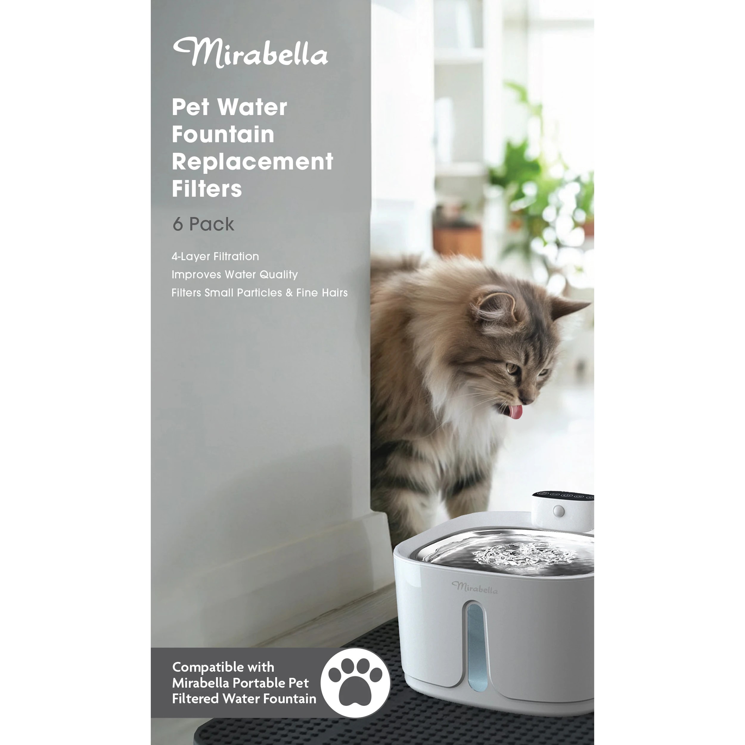 1 6 Pack Mirabella Pet Water Fountain Replacement Filters, 1 of 6