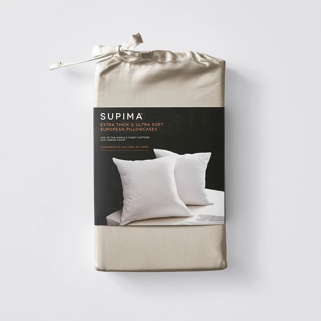 1 Target Supima 2 Pack 400 Thread Count European Pillowcases
 - Queen Bed
 - Natural, 1 of 4