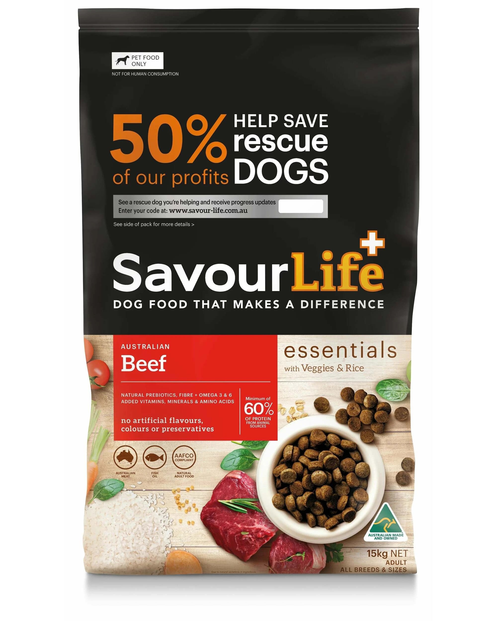1 Savourlife Essentials Adult Beef 15kg, 1 of 2