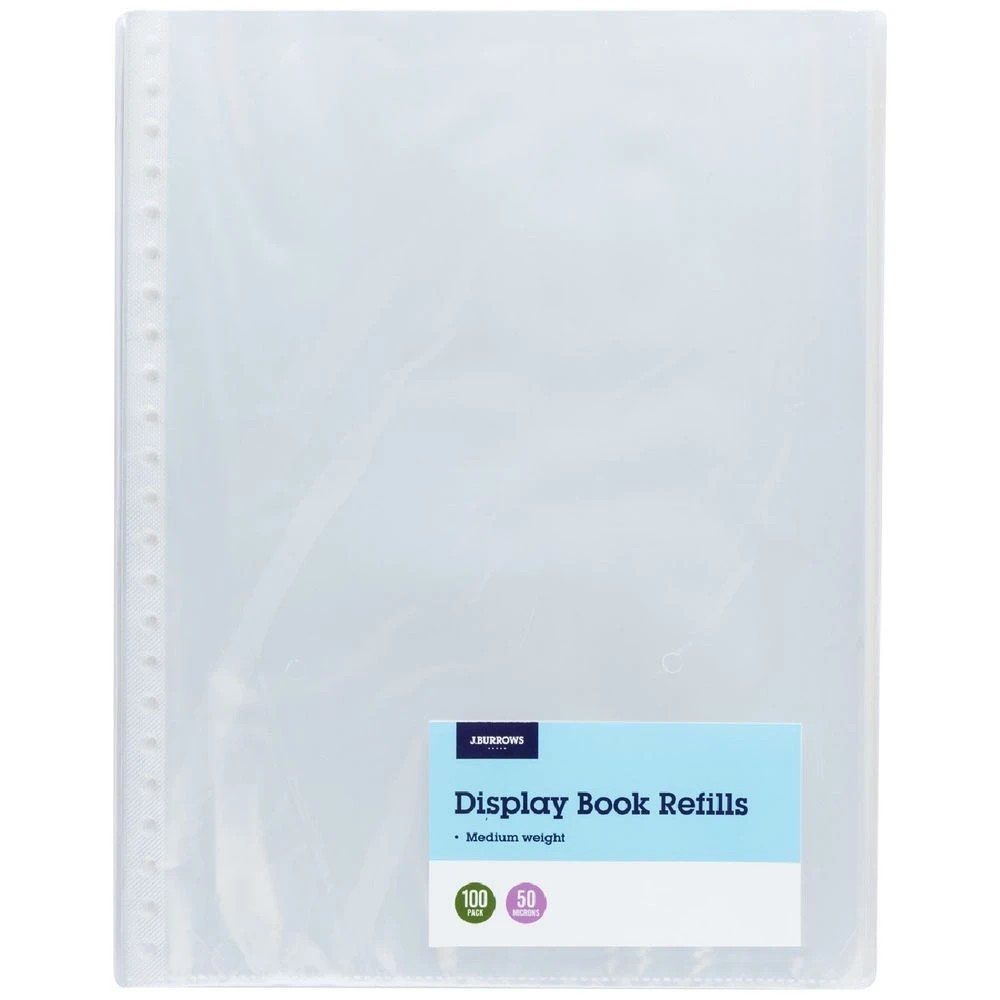 1 J.Burrows A4 Display Book Refills 50 µm 100 Pockets, 1 of 2