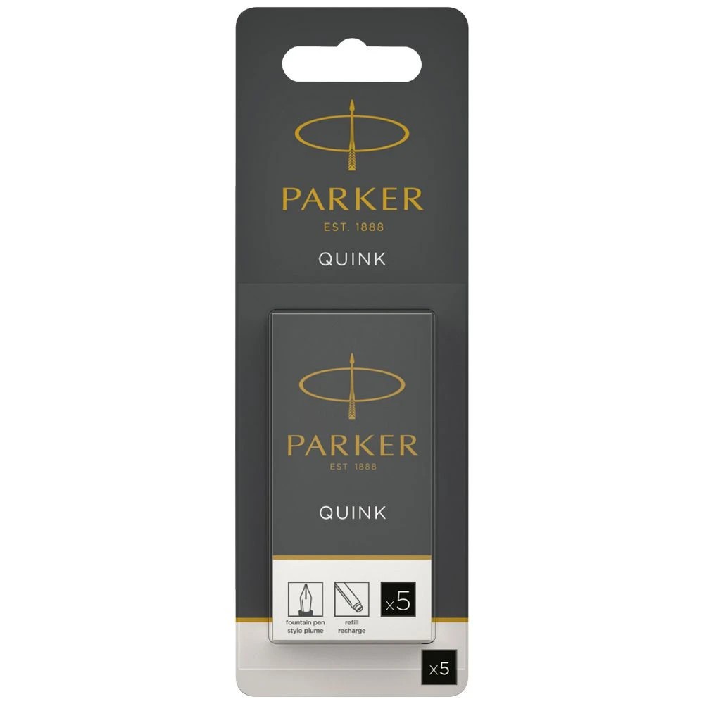 1 Parker Quink Ink Cartridges Black 5 Pack, 1 of 6
