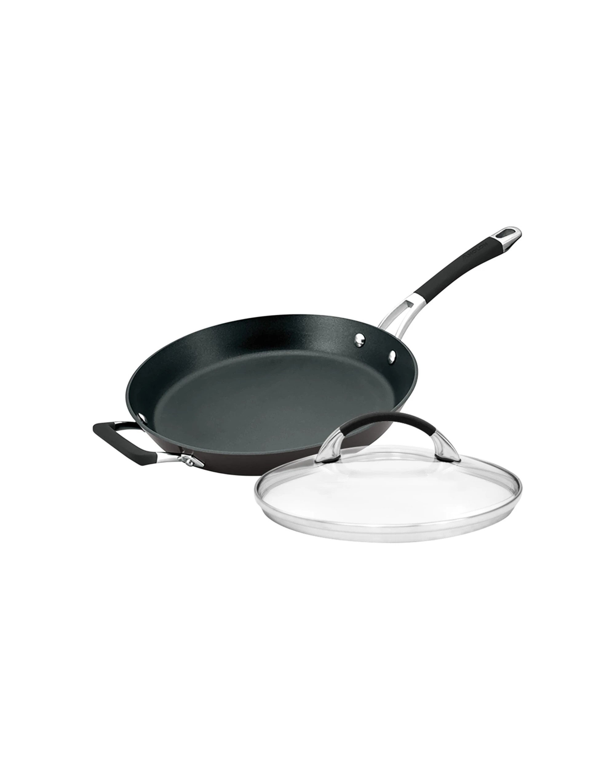 1 Anolon Endurance+ Open French Skillet 30cm With Bonus Lid Non Stick Surface - Black, 1 of 3
