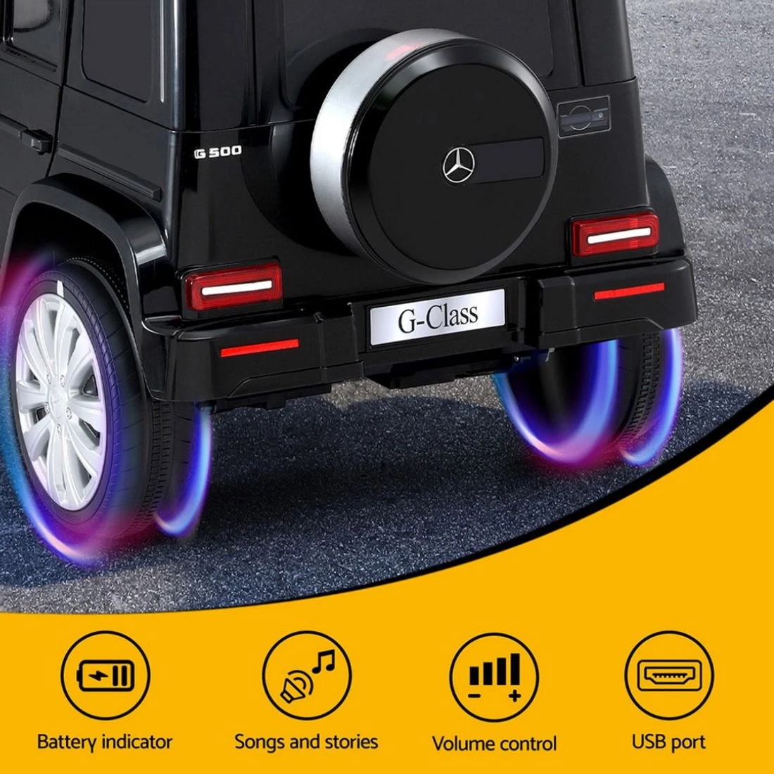 3 Kids Ride On Car Licensed Mercedes Benz G500 Electric Toys Horn Remote 12V - Black, 3 of 5