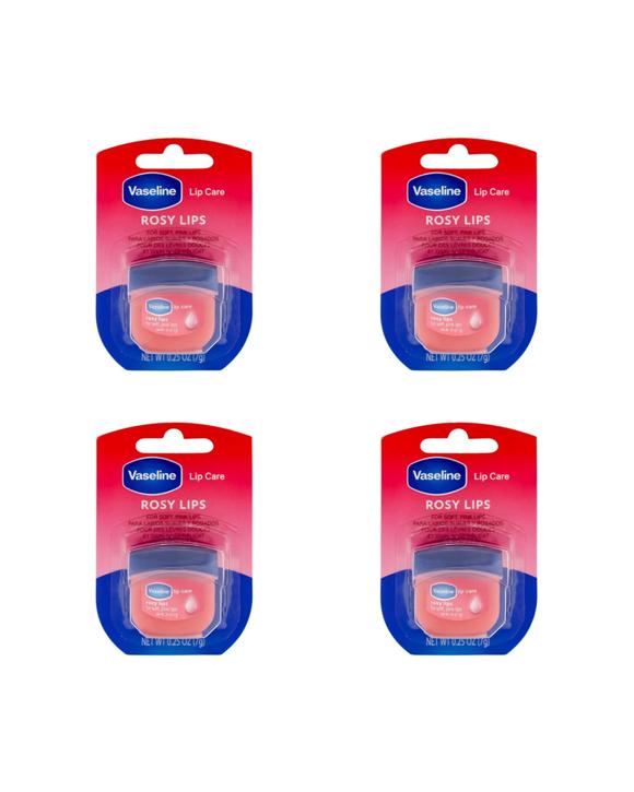 Vaseline 4PK Lip Therapy 7g Petroleum Jelly Moisturiser Rosy Lips - Red