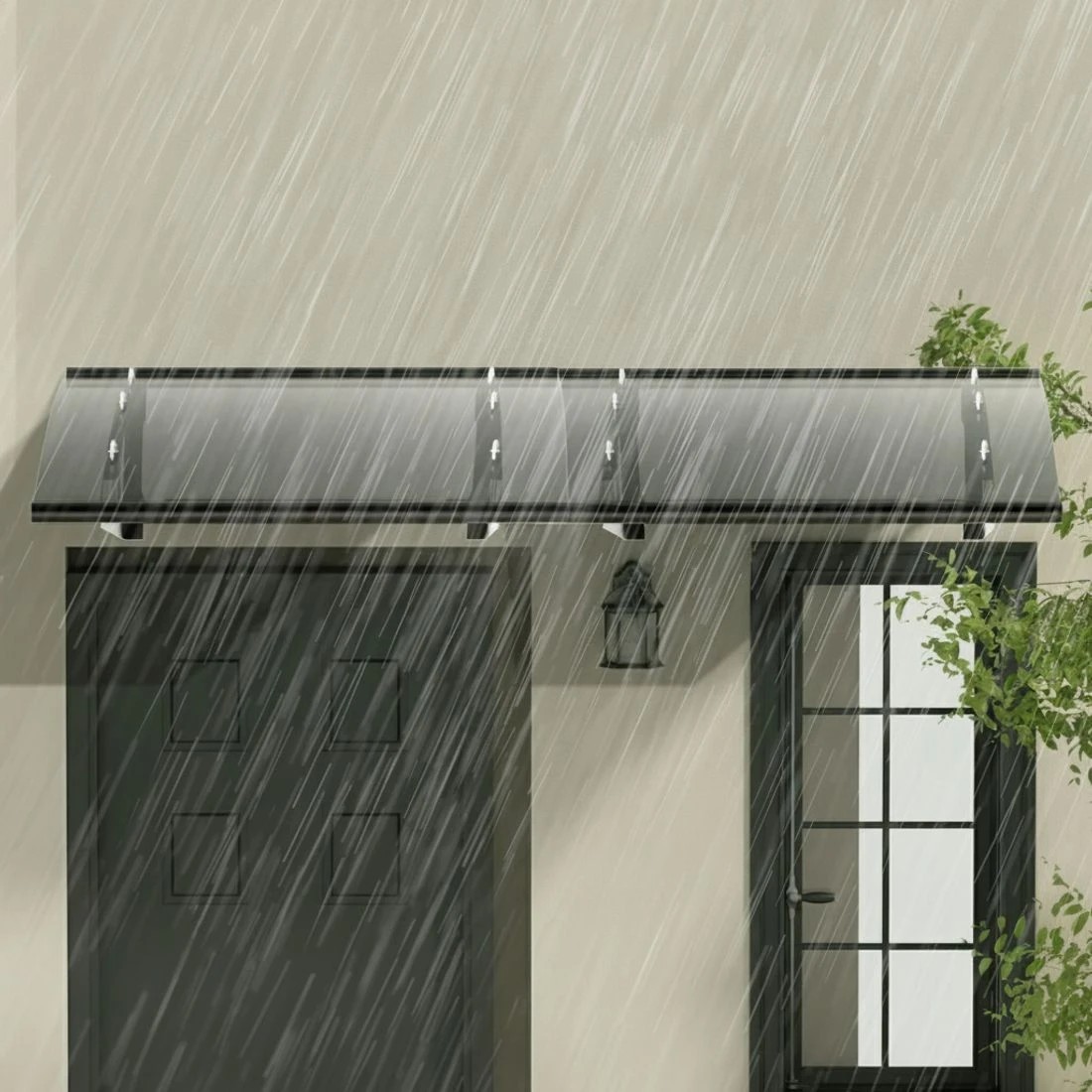 5 Instahut Window Door Awning Canopy 1mx2m  Solid Sheet Metal Frame - Grey, 5 of 6