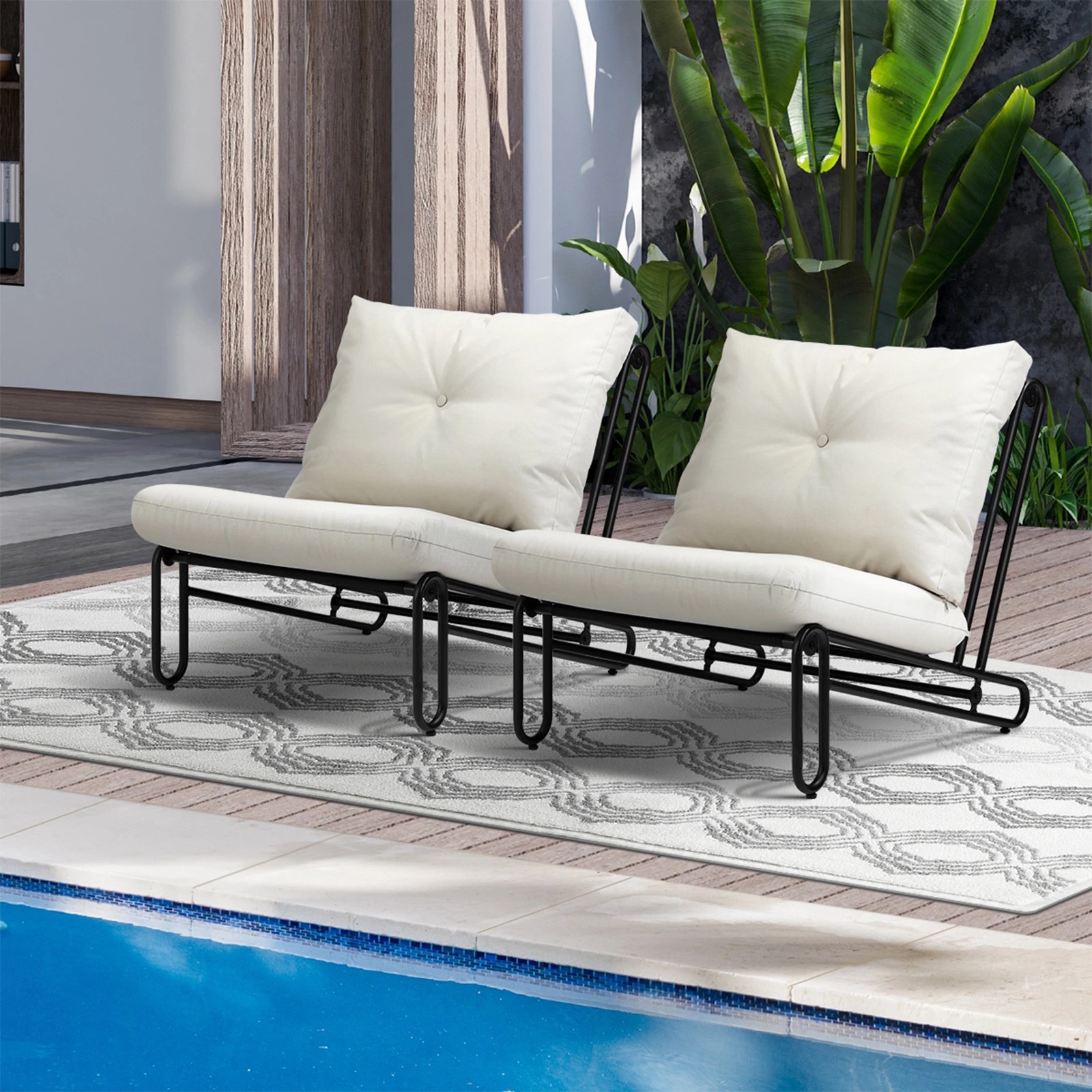 3 Livsip 2pc Outdoor Lounge Chairs Patio Furniture Garden Sofa With Cushions
 - Multi, 3 of 10