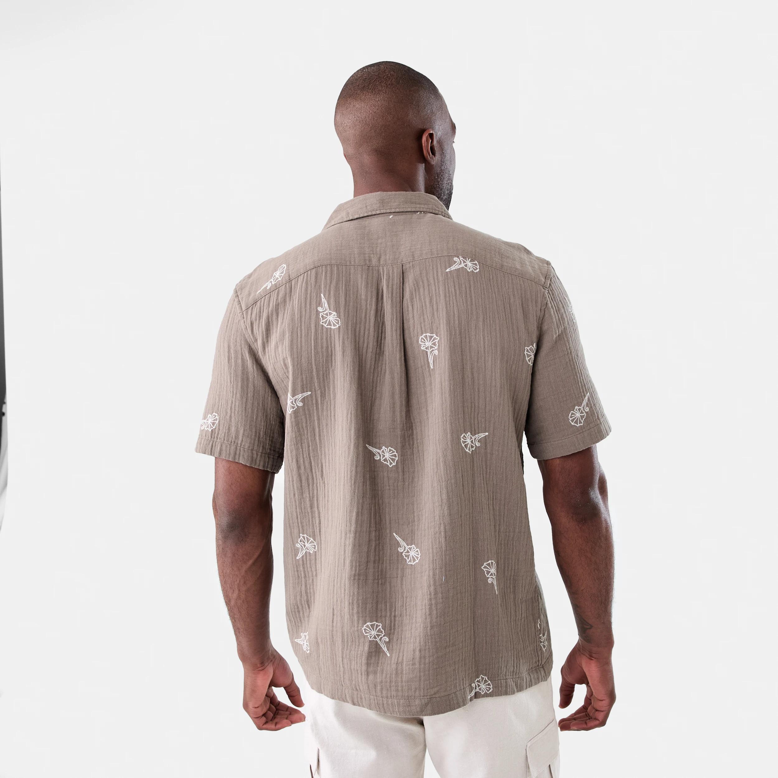 3 Short Sleeve Double Cloth Print Shirt EAGLE BROWN, 3 of 6