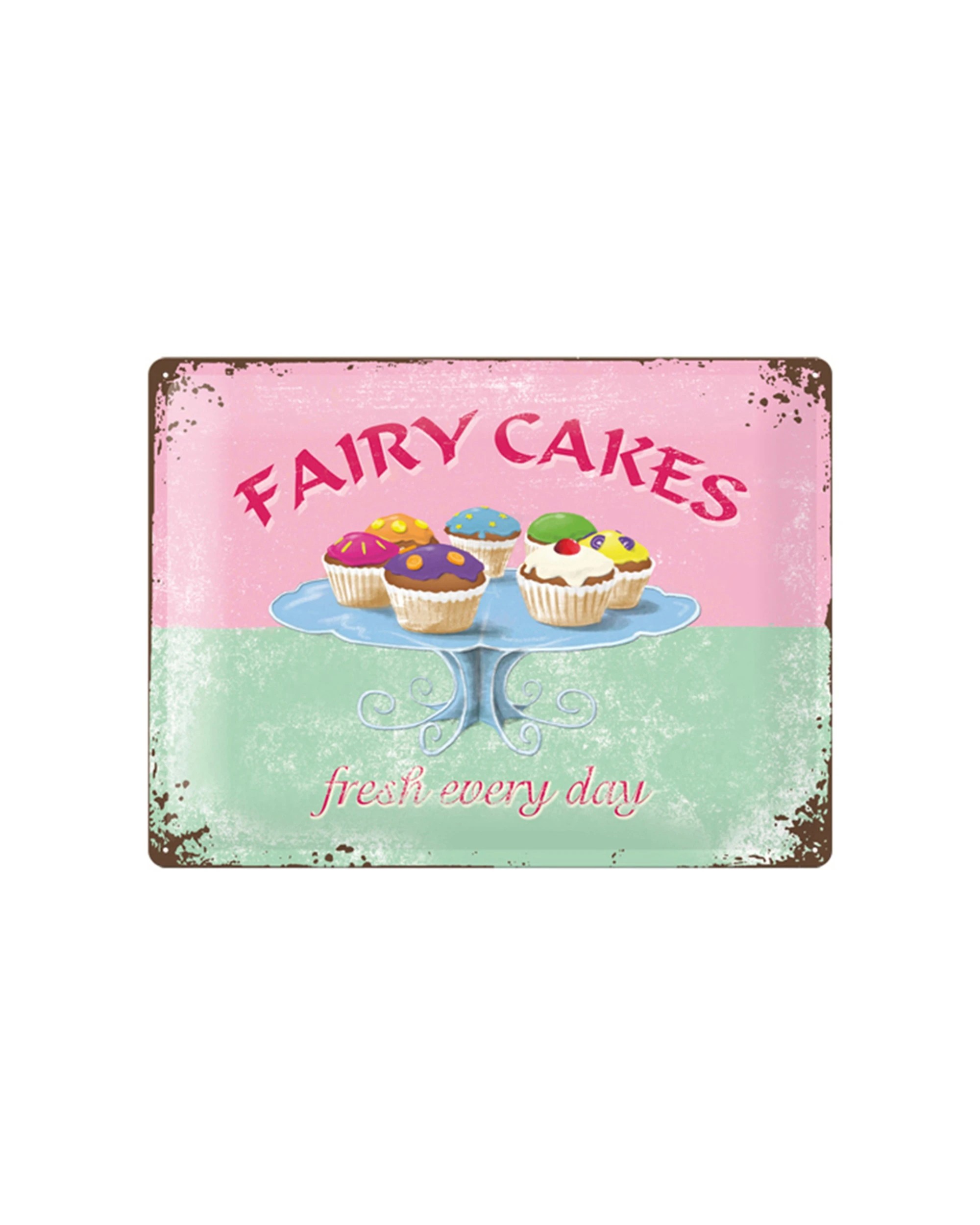 1 Nostalgic-Art Large Sign German Steel Embossed - Fairy Cakes - Multi, 1 of 1