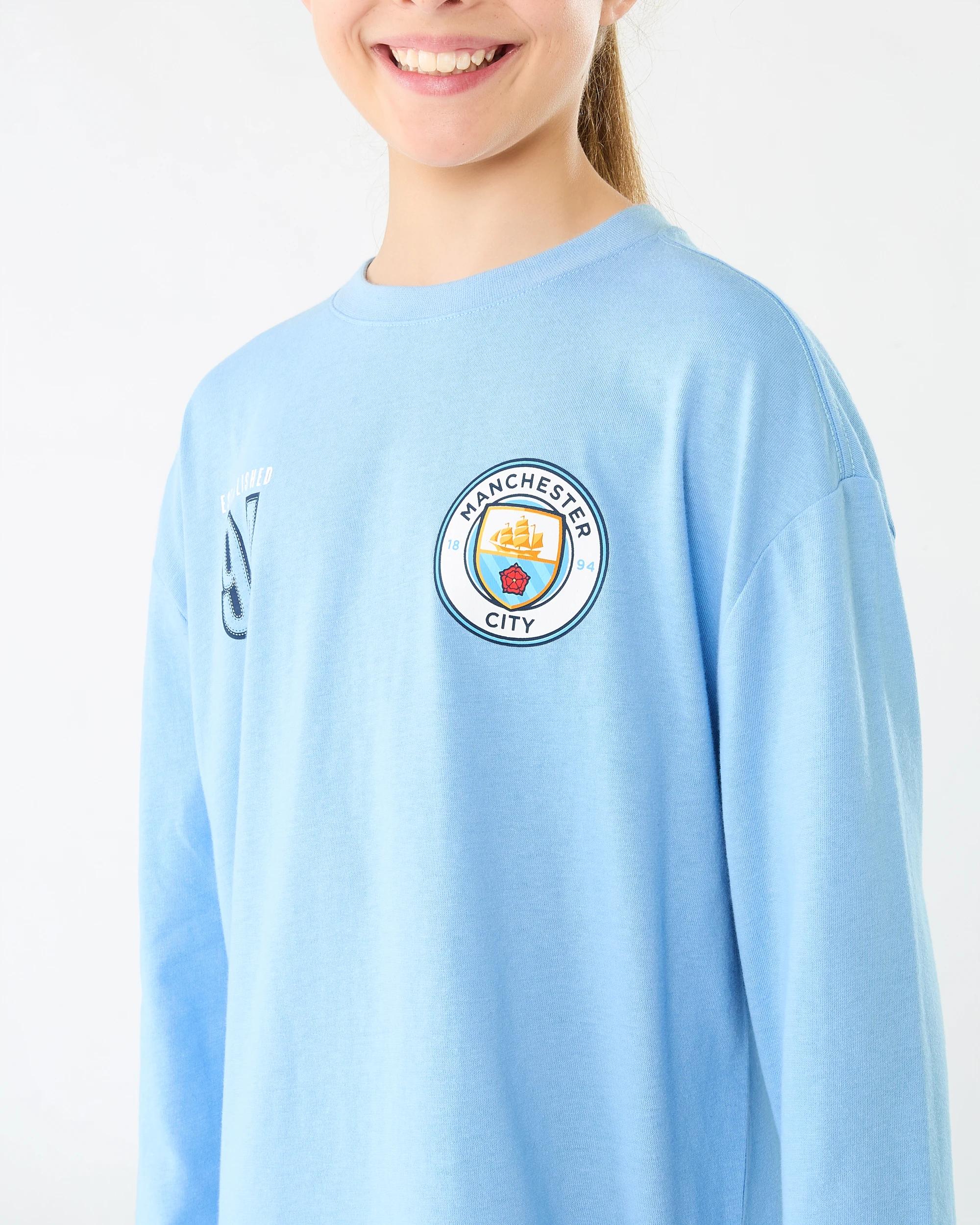 4 Official EPL Kids Long Sleeve T-shirt Man City, 4 of 8