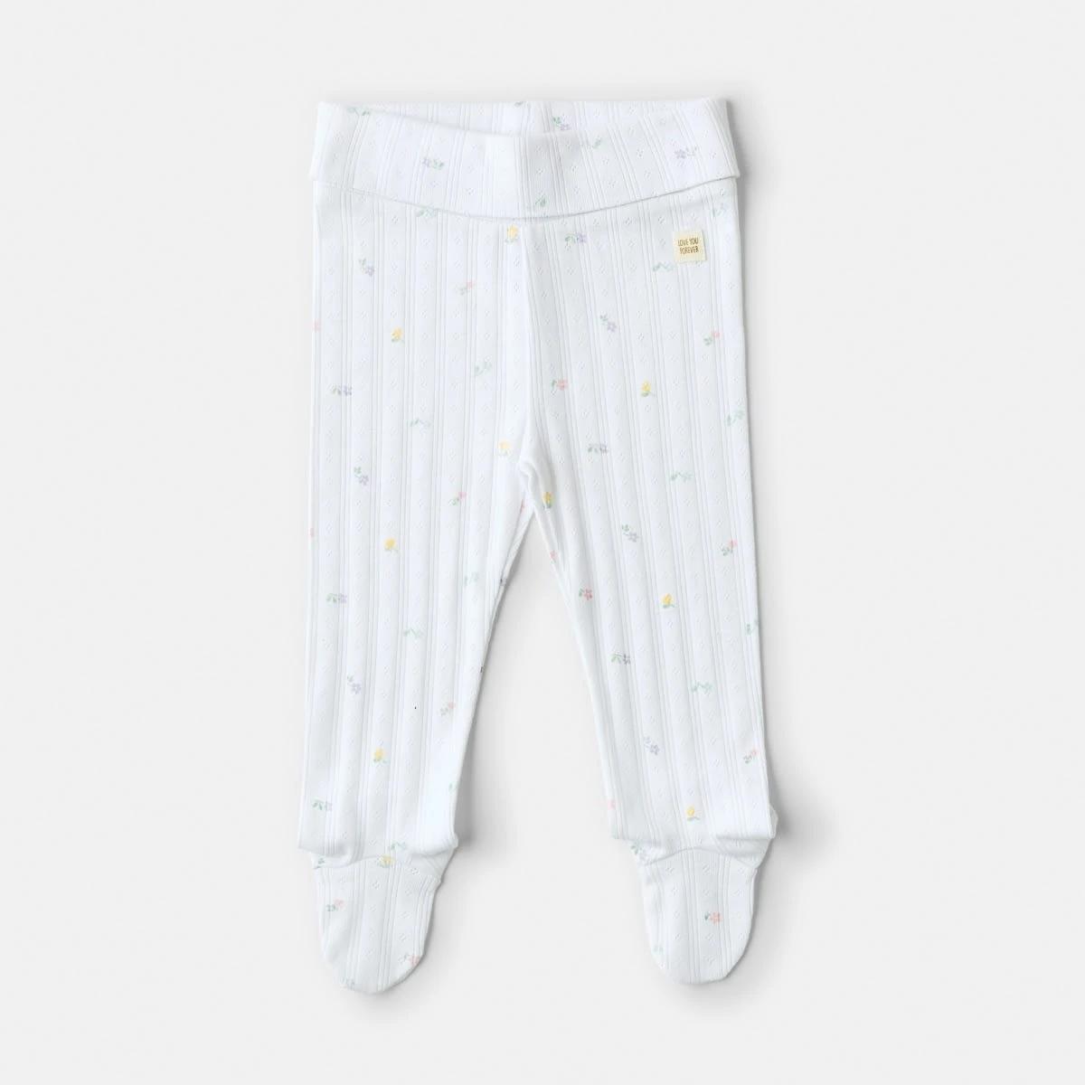 3 2 Piece Long Sleeve Newborn Set WHITE FLORAL, 3 of 5