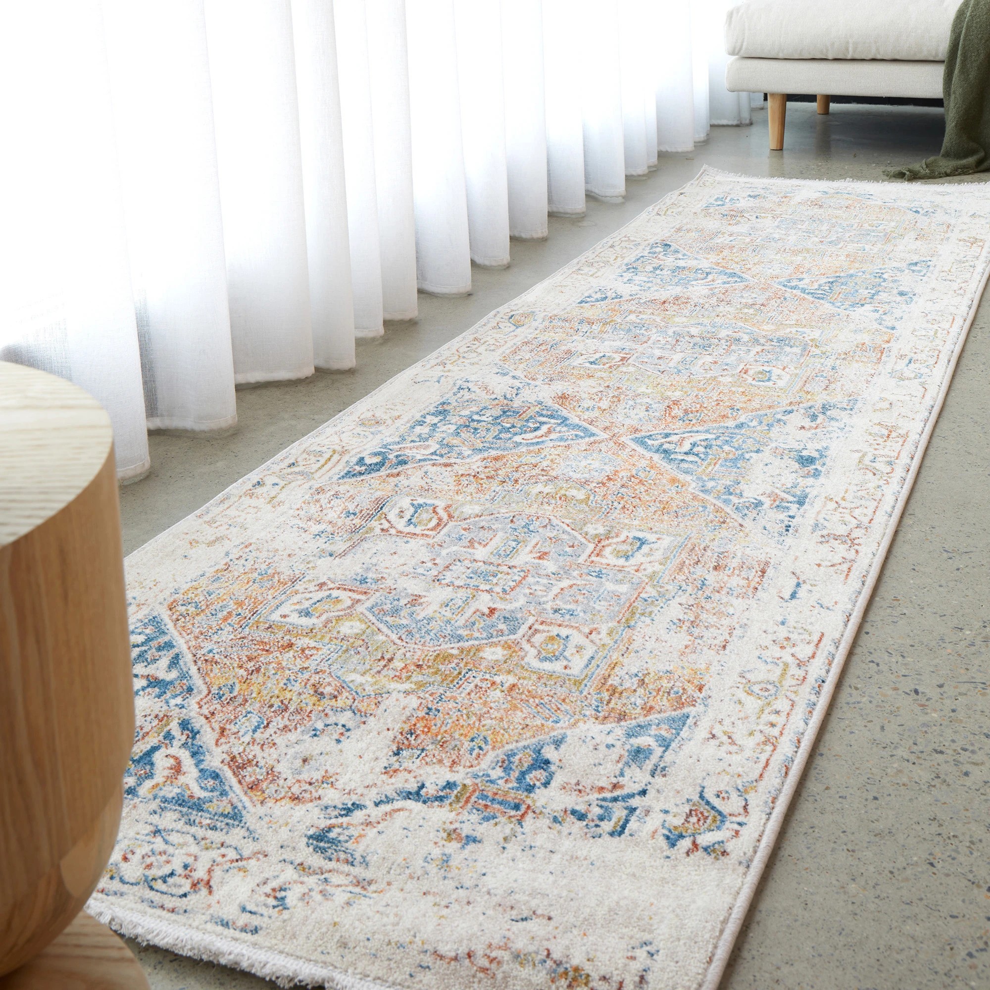1 Common Ground Rugs Anatolia 300x80cm - Medium Runner Power Loomed Rug - Beige, 1 of 7