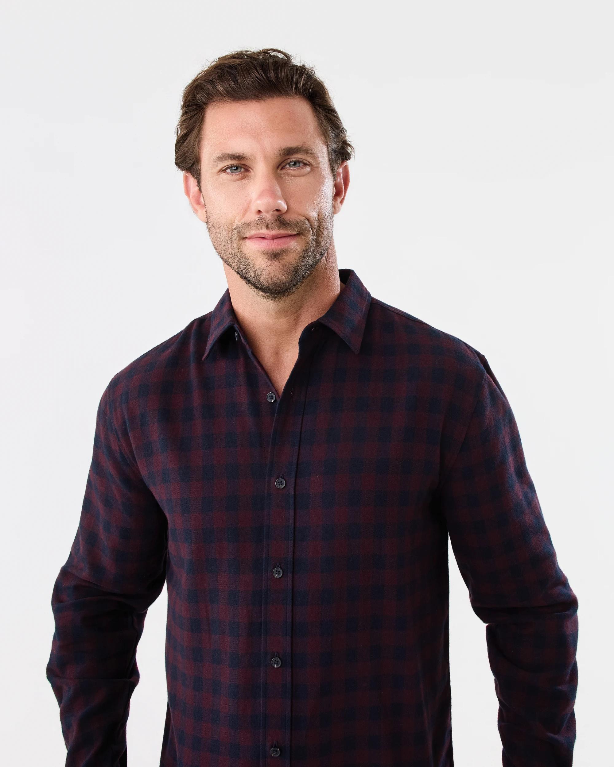 4 Long Sleeve Brushed Shirt Red Burg, 4 of 7