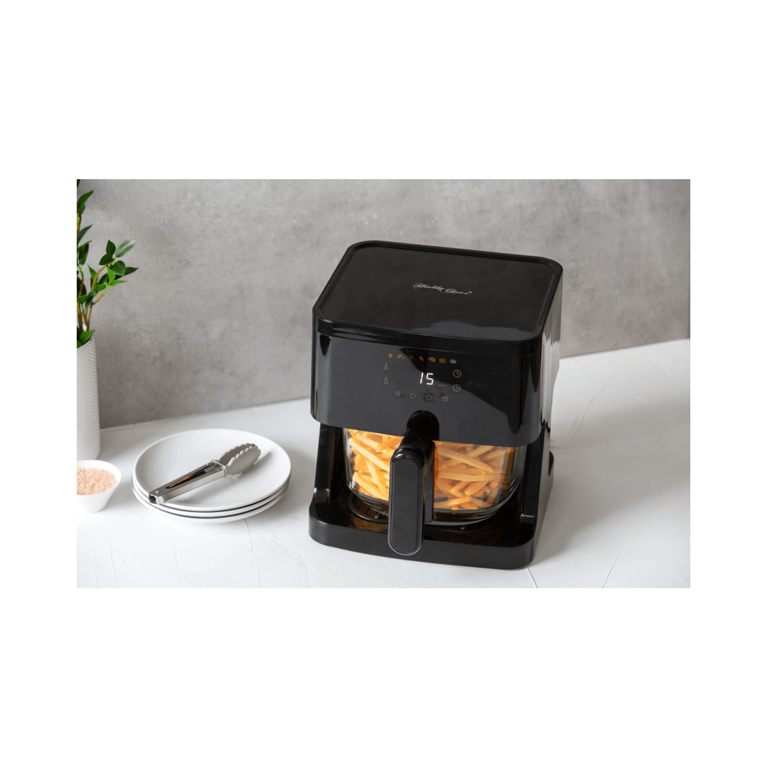 3 Healthy Choice 1350W 5L Touch Controlled Digital Air Fryer with Glass Basket, 3 of 8