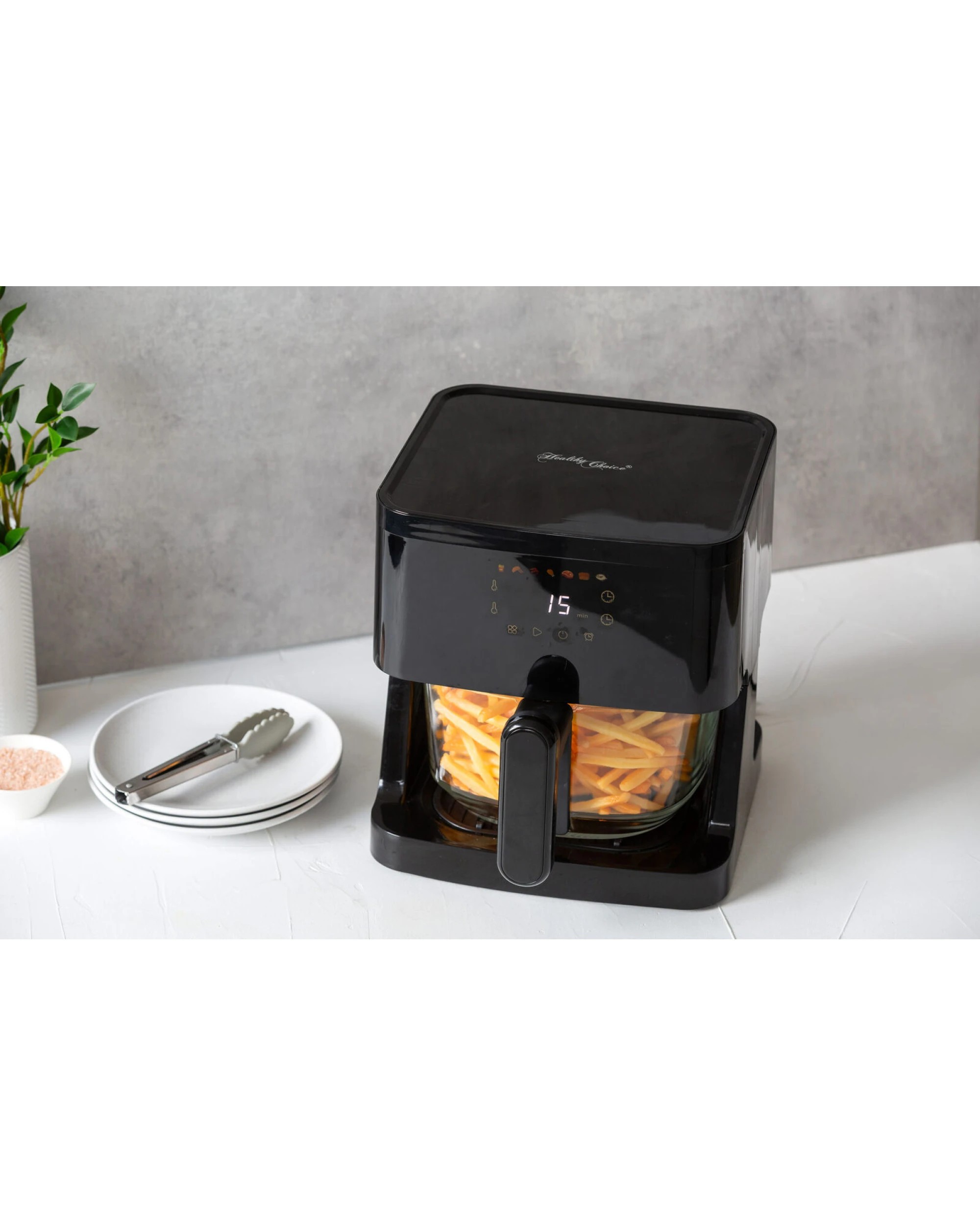 3 Healthy Choice 1350W 5L Touch Controlled Digital Air Fryer with Glass Basket, 3 of 8