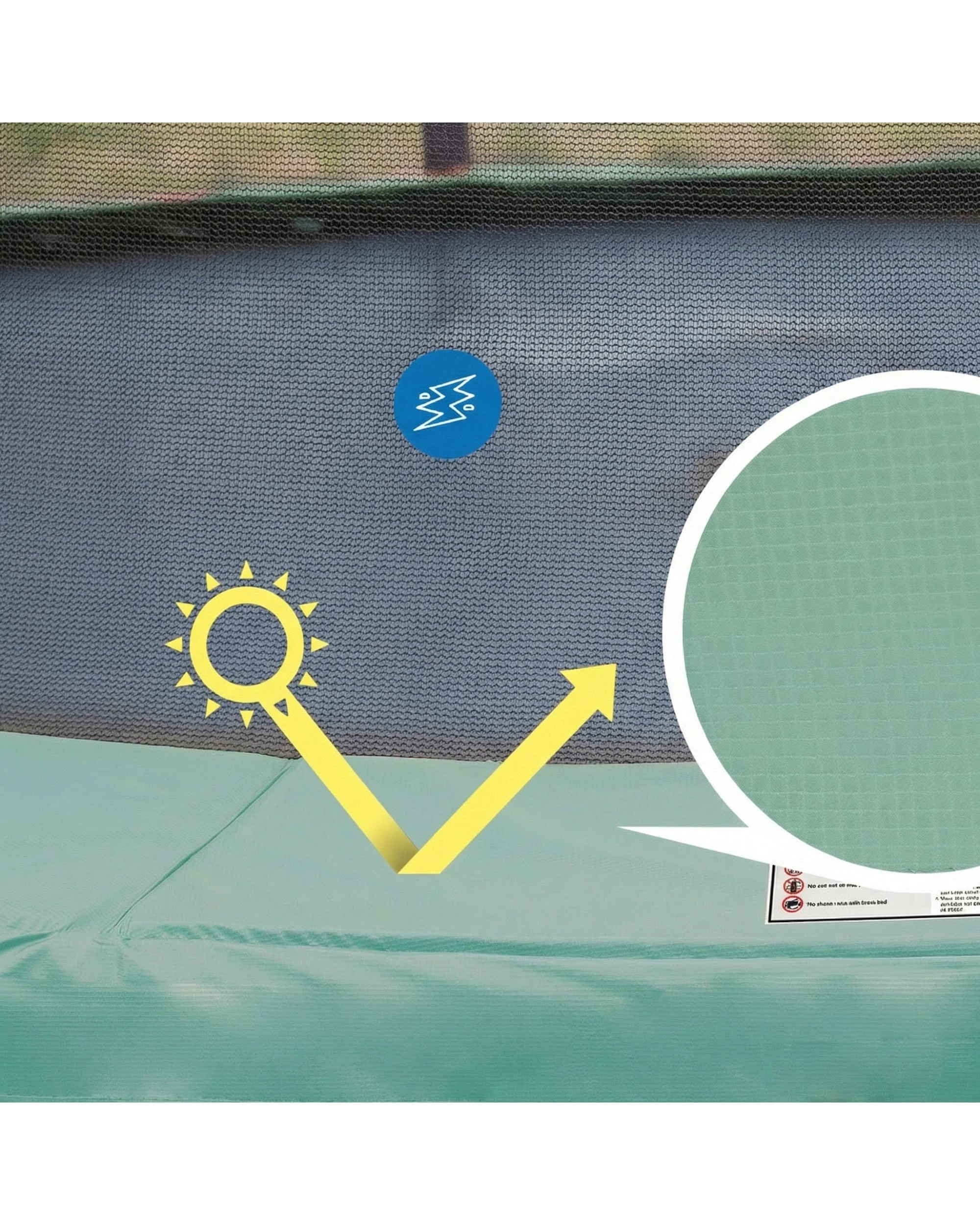 9 Kahuna 16ft Trampoline with Basketball Set and Roof in Green, 9 of 10