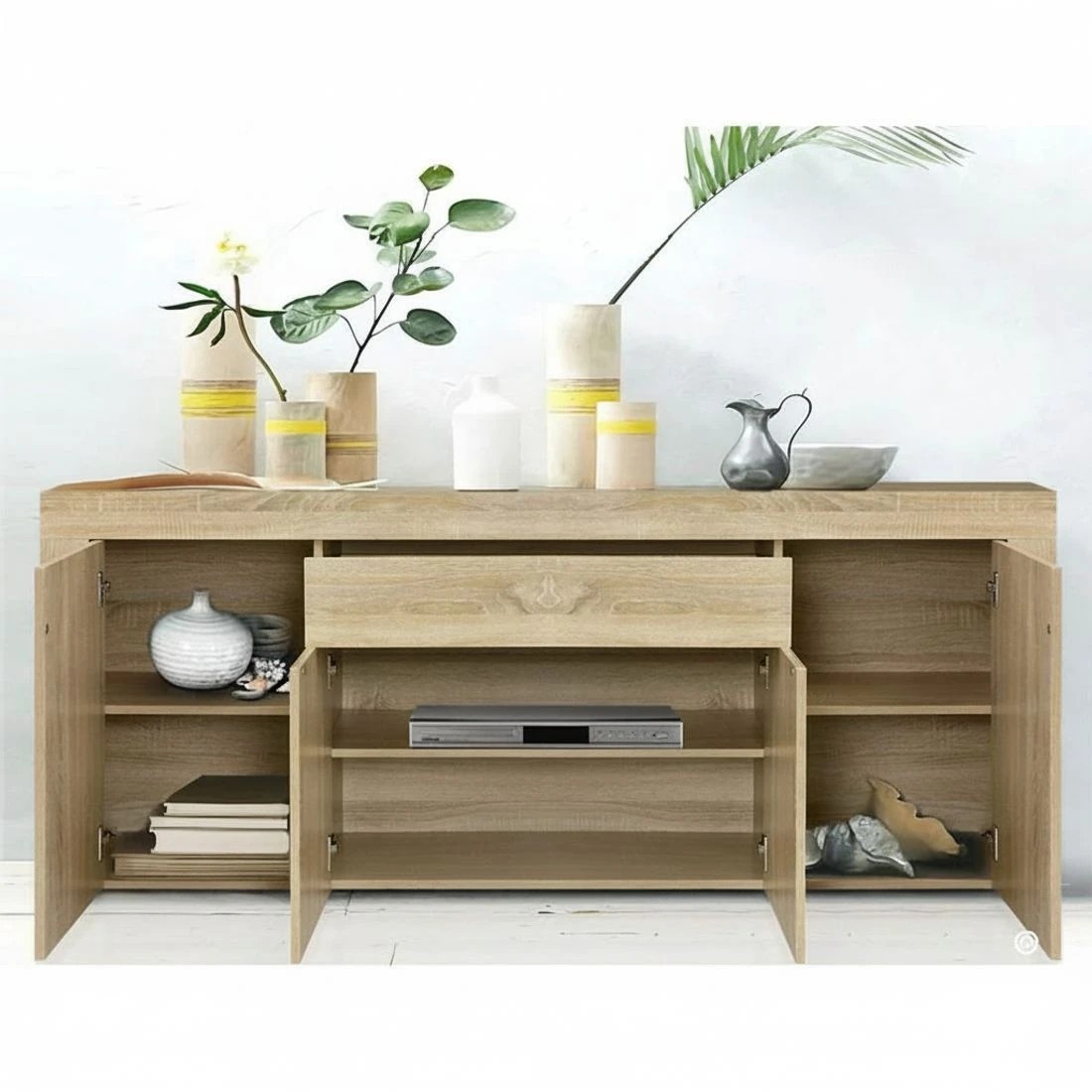 7 Artiss Dana Buffet Sideboard Cabinet Push Open Storage Modern Smooth Display Unit Dining Living Stylish - brown, 7 of 8