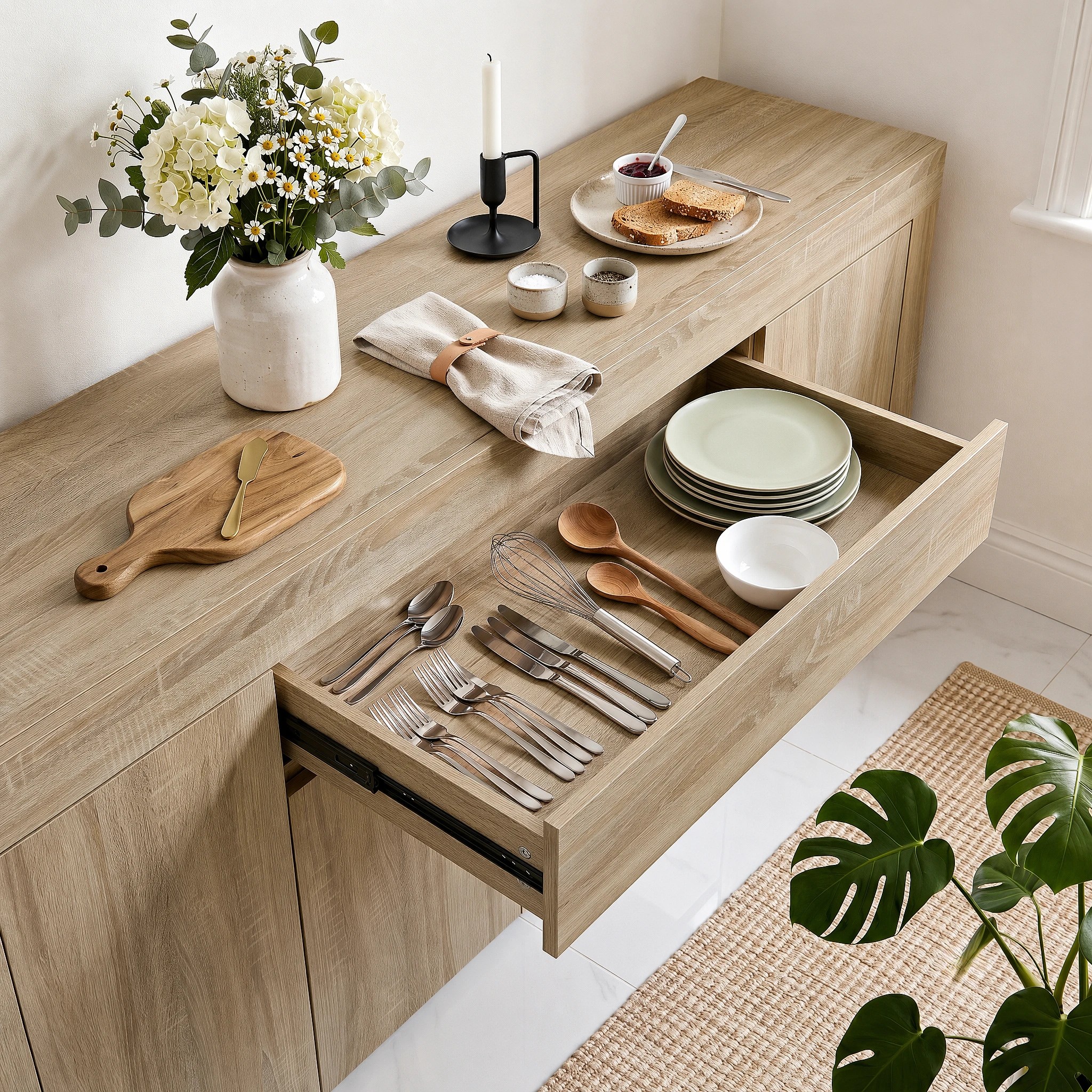 7 Artiss Dana Buffet Sideboard Cabinet Push Open Storage Modern Smooth Display Unit Dining Living Stylish - brown, 7 of 8