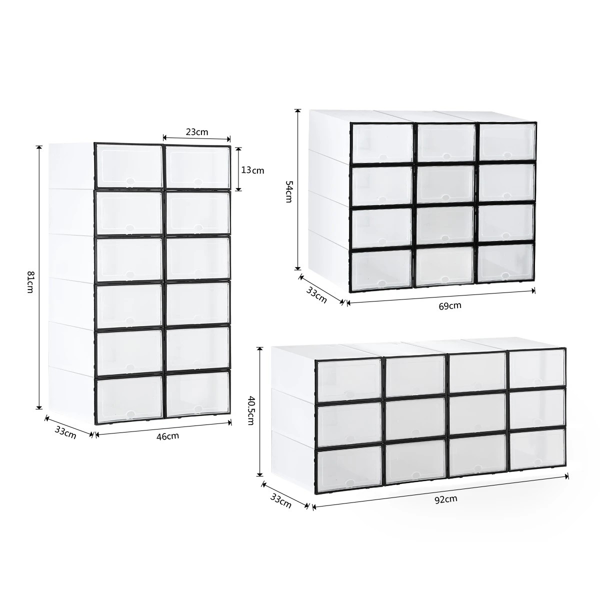 1 Ausway 24PCS Plastic Shoe Display Cases Stackable Storage Organiser Box White, 1 of 6