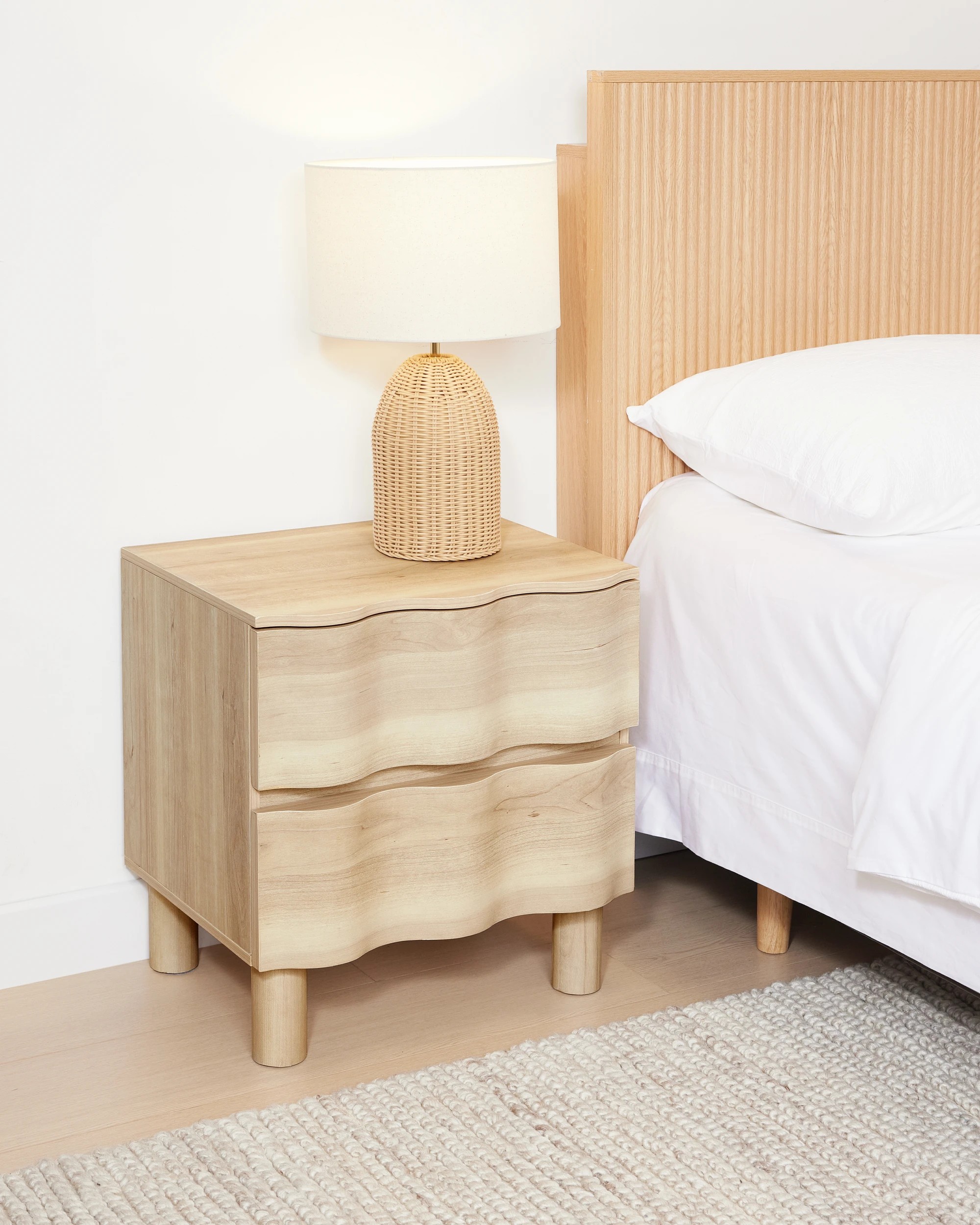 1 Ripple 2 Drawer Bedside Table - Light Oak, 1 of 9