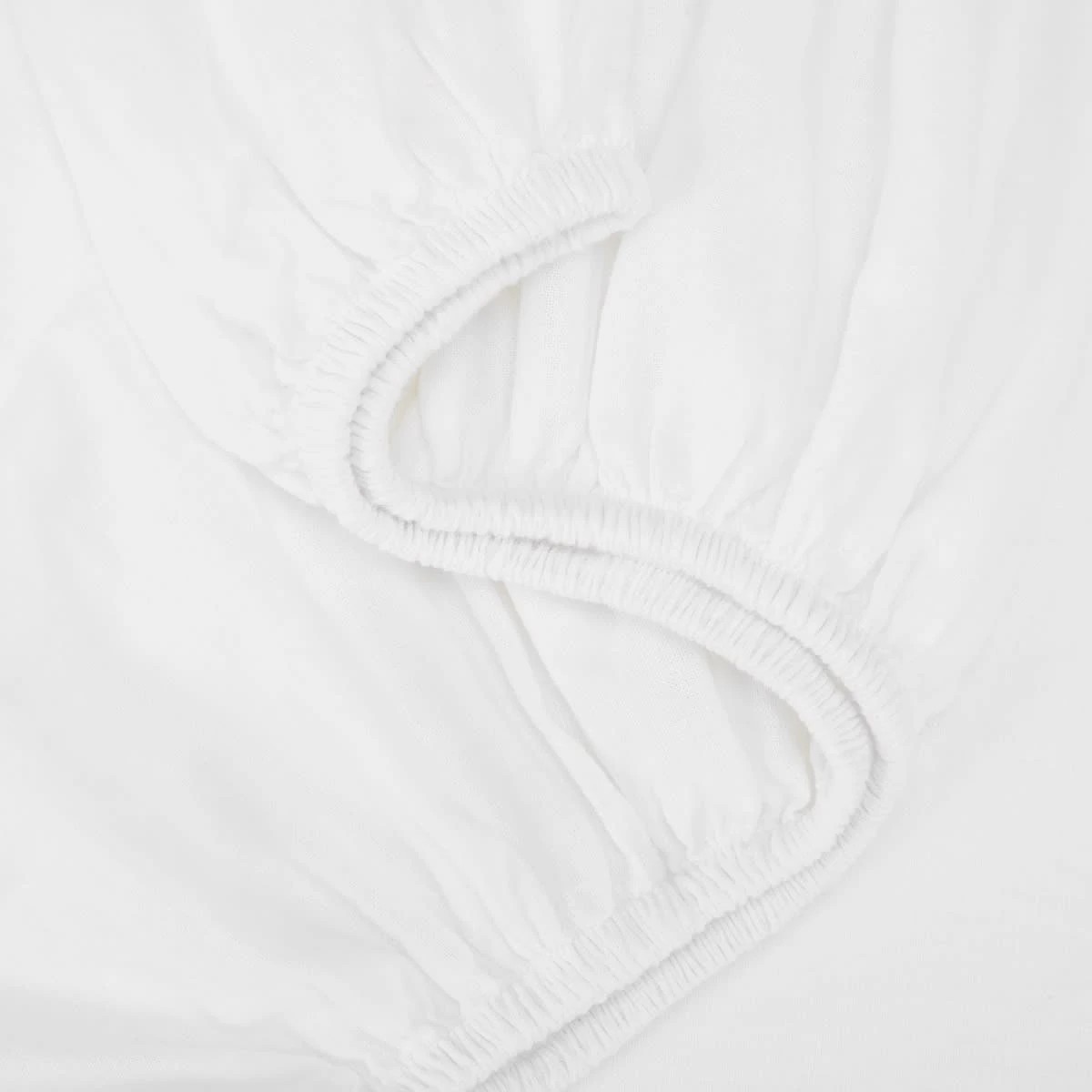 3 Cotton Linen Sheet Set - Queen Bed, White, 3 of 6