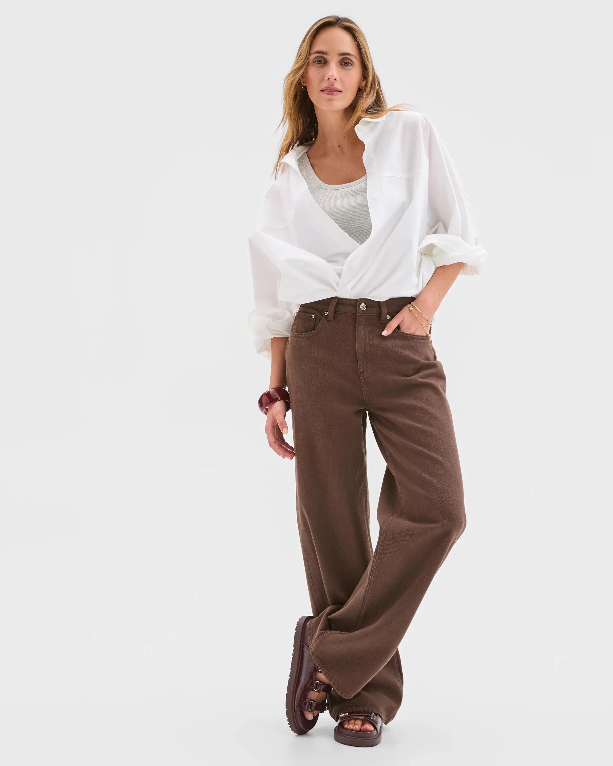 1 Target Denim Denim Imogen Mid Rise Wide Leg Jeans CHOCOLATE, 1 of 5