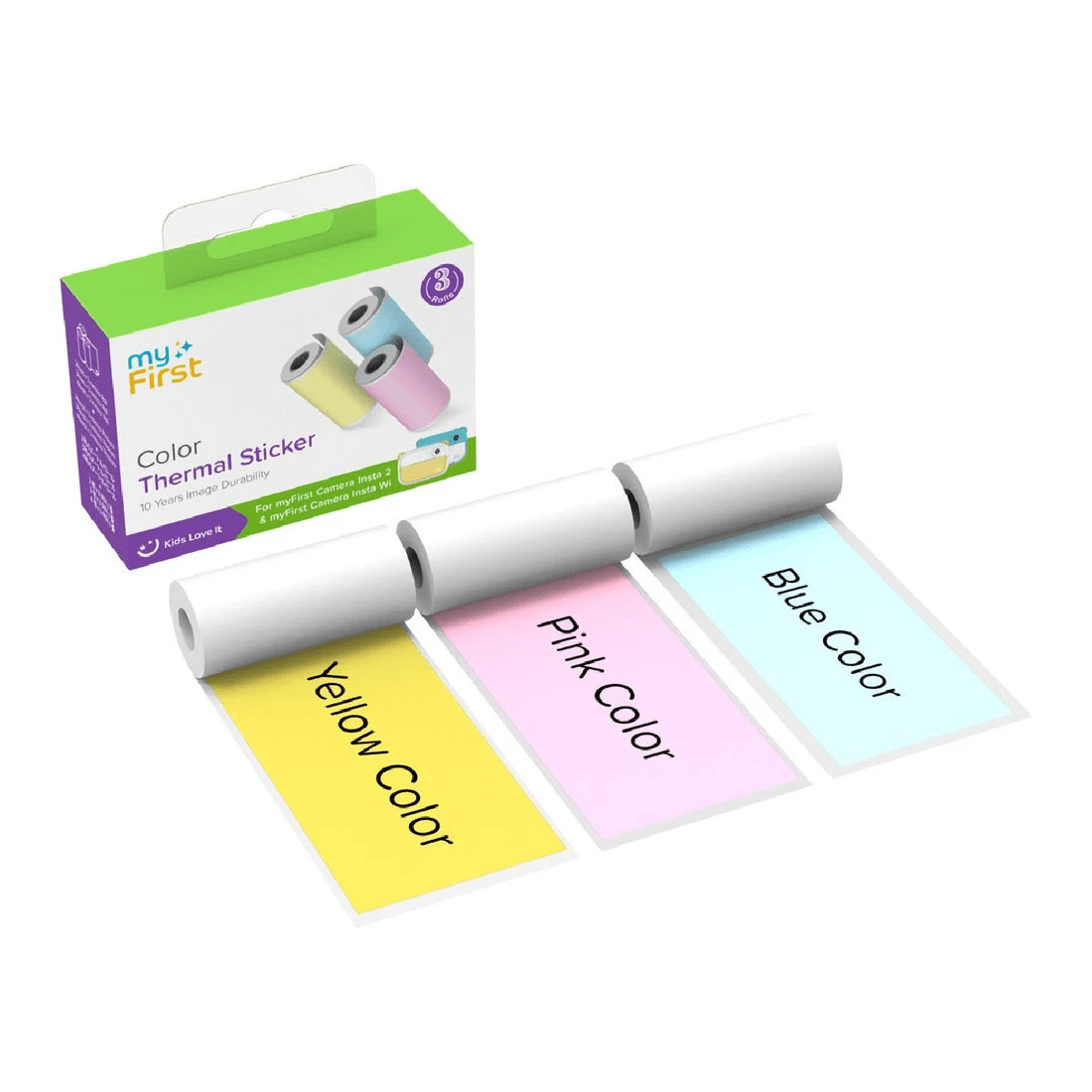 1 myFirst Thermal Sticker Pink Blue and Yellow, 1 of 2