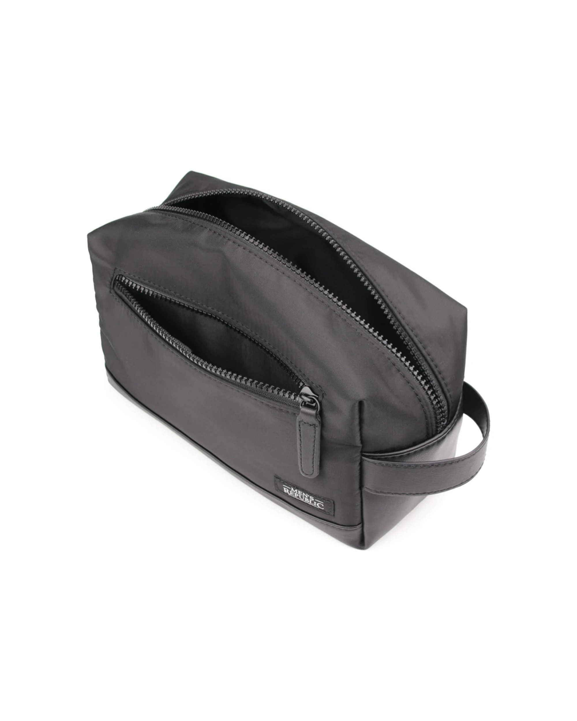 1 Mne's Republic Nylon Toiletry Bag Compact Travel Pouch Practical Travel Organiser 25cm - Black, 1 of 7