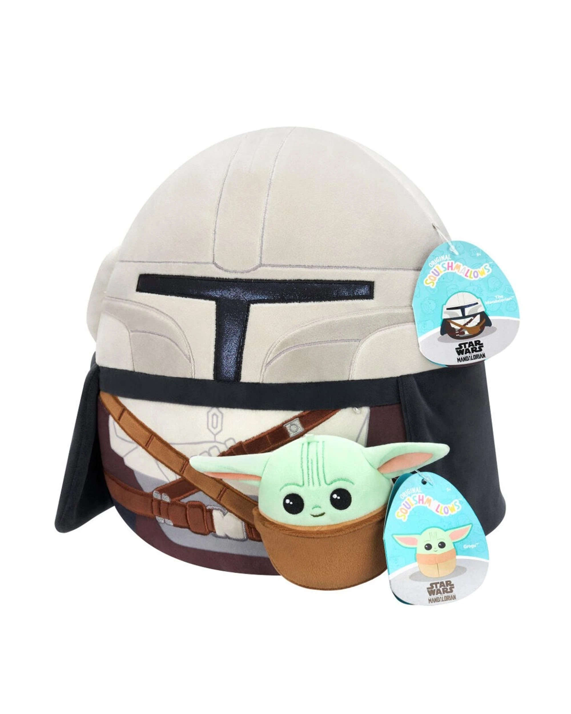 6 Squishmallows Star Wars The Mandalorian 12 inch Mandalorian with 3.5 inch Grogu Plush, 6 of 9