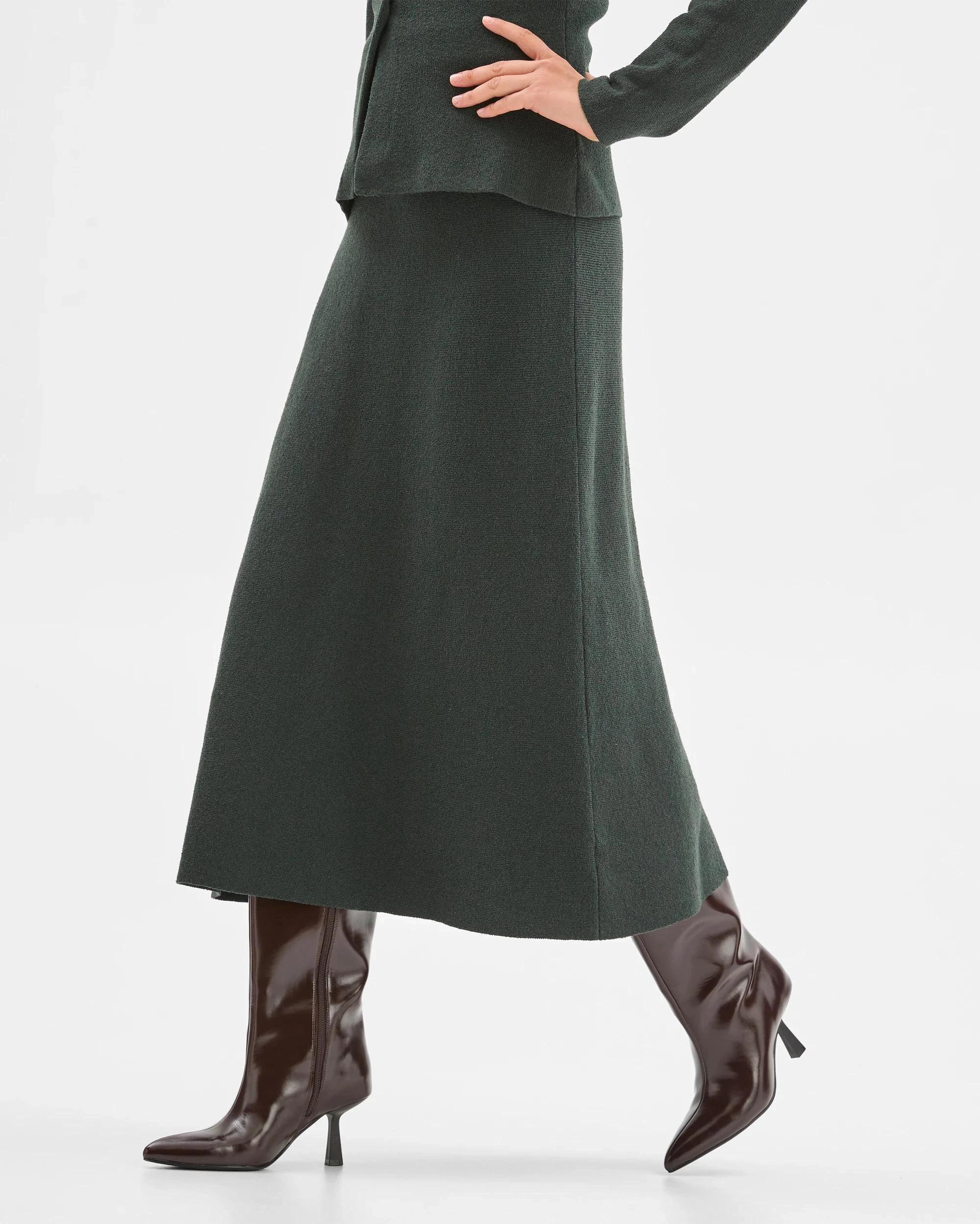 5 Preview Boucle Knit Midi Skirt MID JADE, 5 of 7