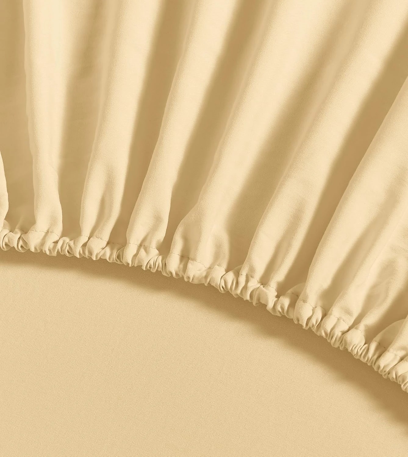 3 CleverPolly 100% Vintage Washed Microfibre Fitted Sheet Set - Butter - Super King Bed, 3 of 5