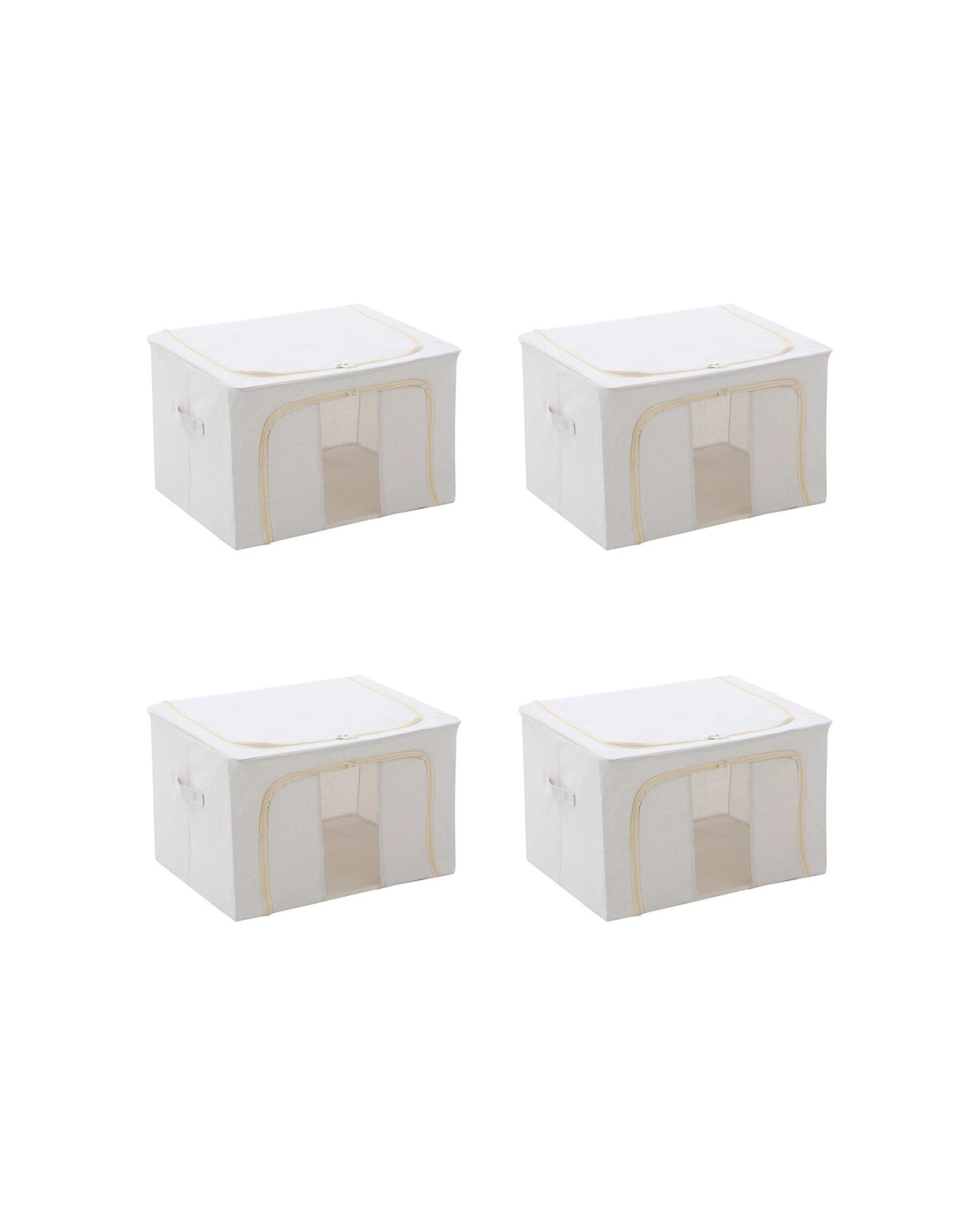 1 Boxsweden Kloset Linen Storage Box Metal Frame 4PK Set Of Storage Boxes
 - beige, 1 of 6