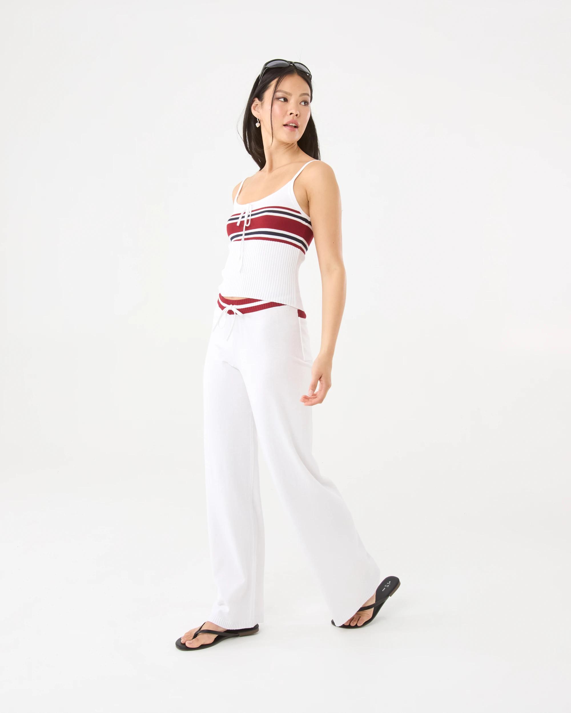 3 True Knit Stripe Tie Pants Snw White, 3 of 8