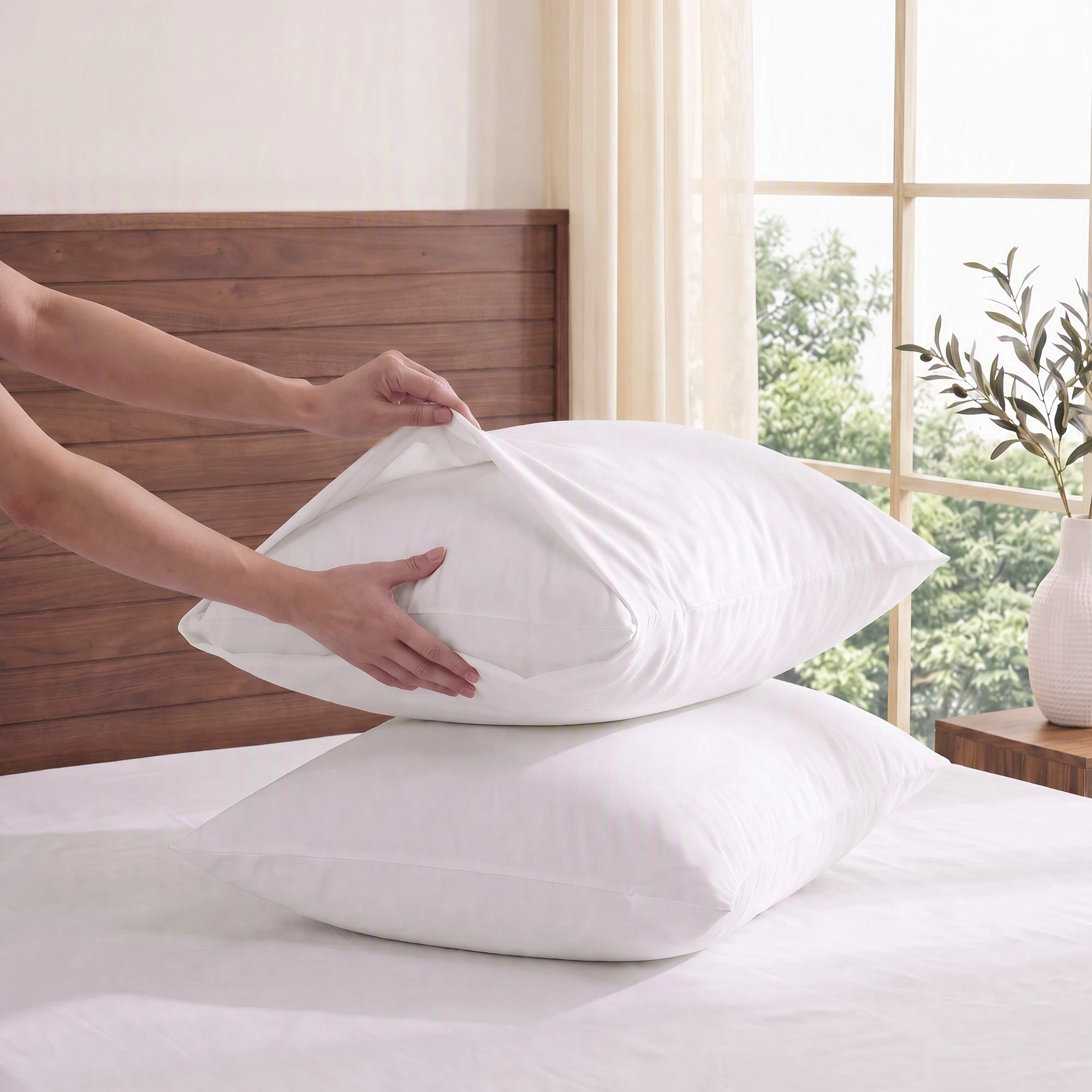 7 Giselle Bedding 500TC 100% Cotton Bed Sheet Set Includes Fitted Sheet 40cm Deep Pocket - Single Bed - White, 7 of 10
