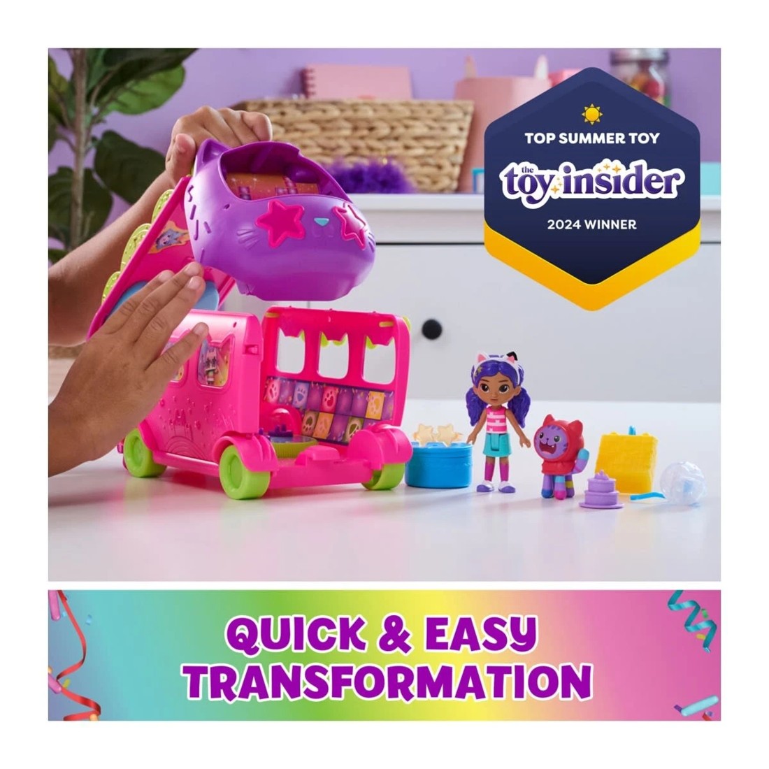 3 DreamWorks Gabby's Dollhouse Purrfect Party Bus Playset, 3 of 7