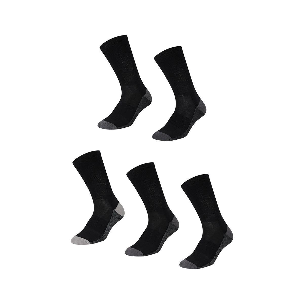 1 5 Pack Super Tough Crew Socks Black Char, 1 of 3