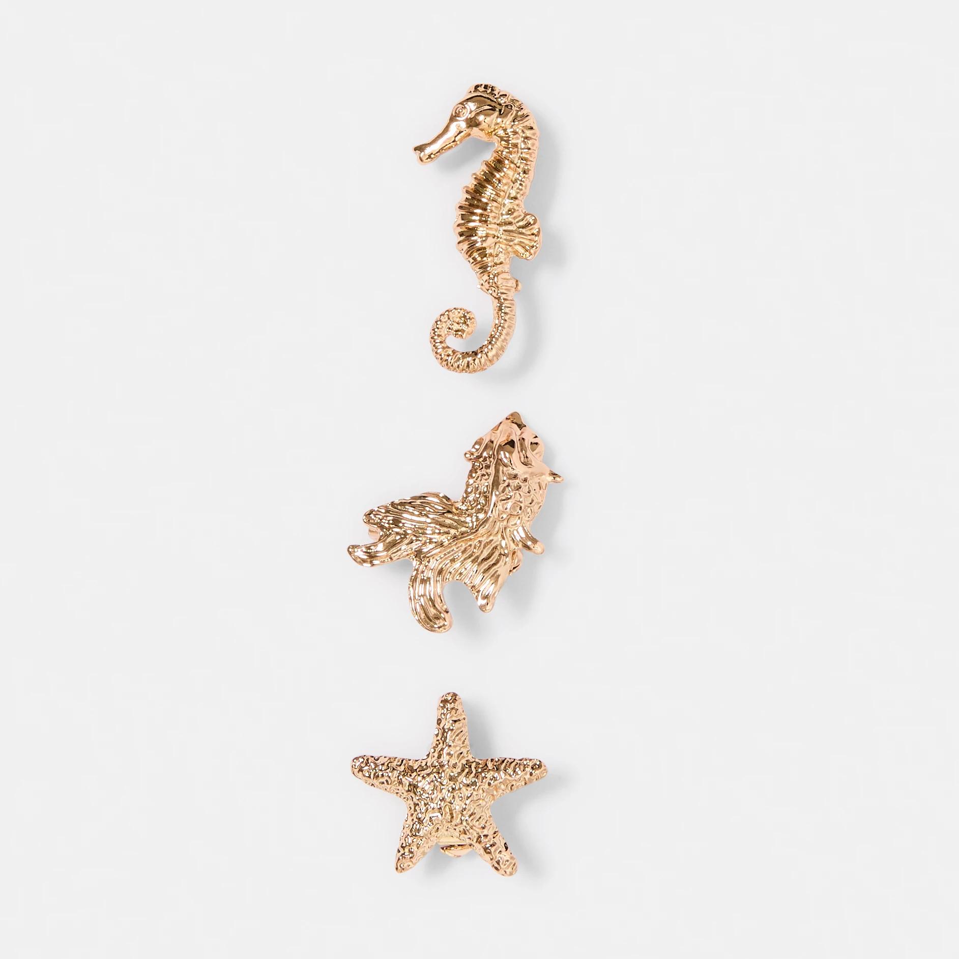 1 3 Pack Ocean Brooch - Gold Tone Gold, 1 of 3