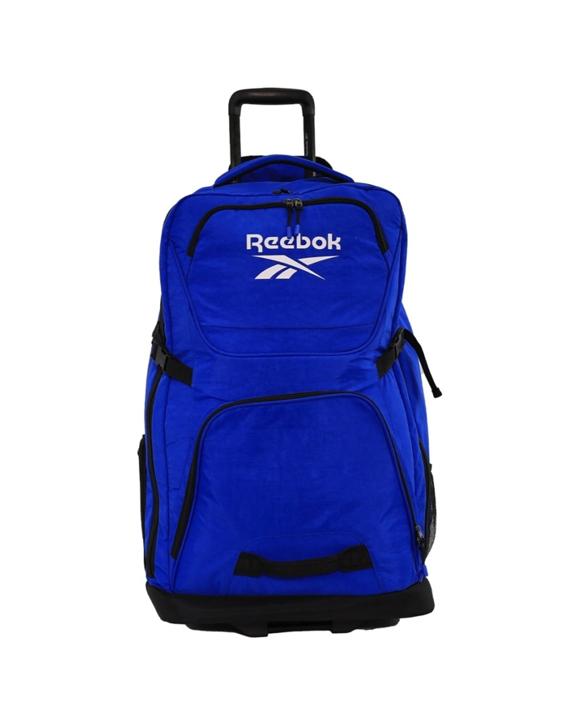 Reebok 45L Trekker Lightweight Crushed Nylon Trolley Bag Rolling Ball Bearing Wheels - Blue