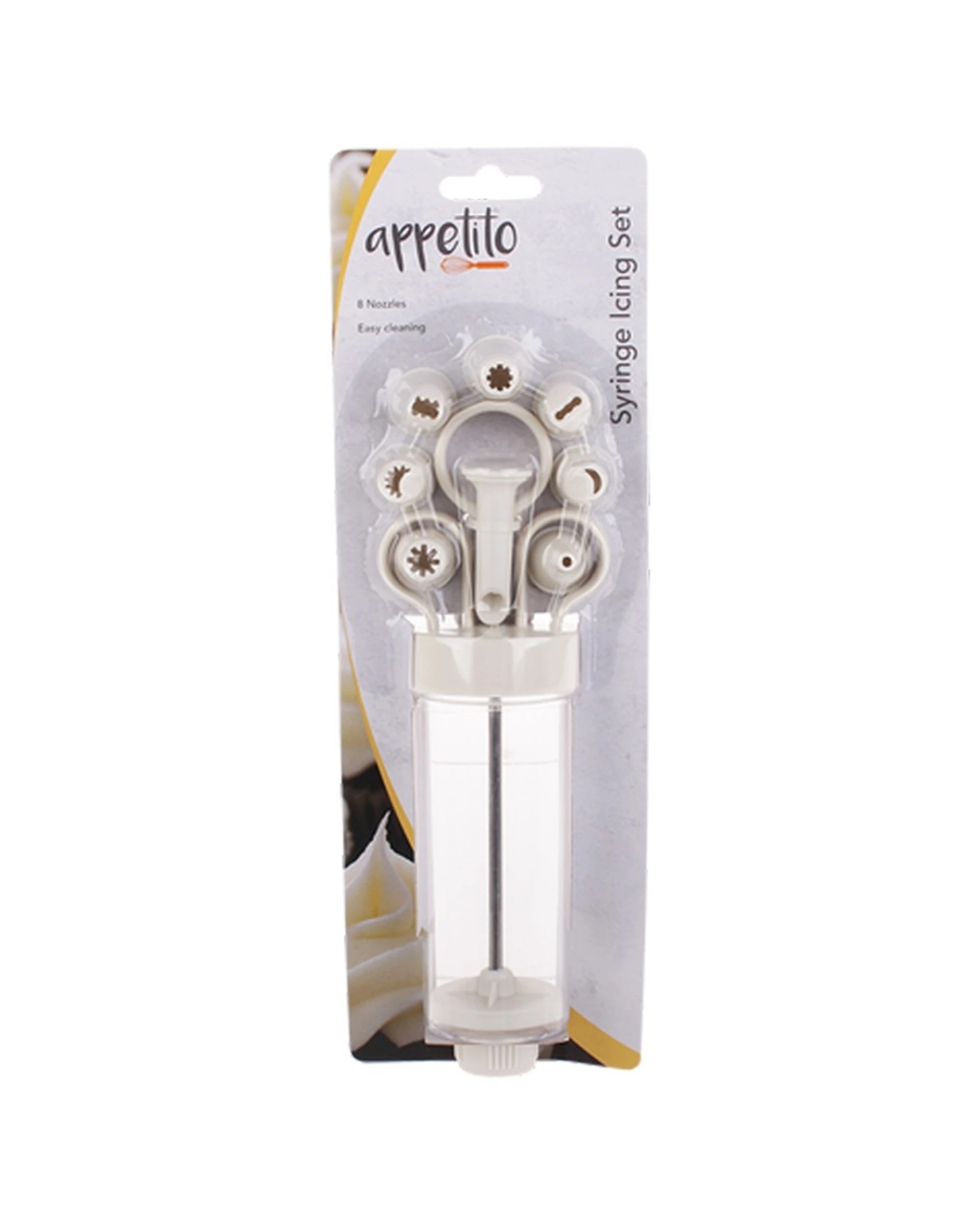 2 Appetito 8-Nozzle Stainless Steel Syringe Icing Set for Cake Decorating - Multi, 2 of 3