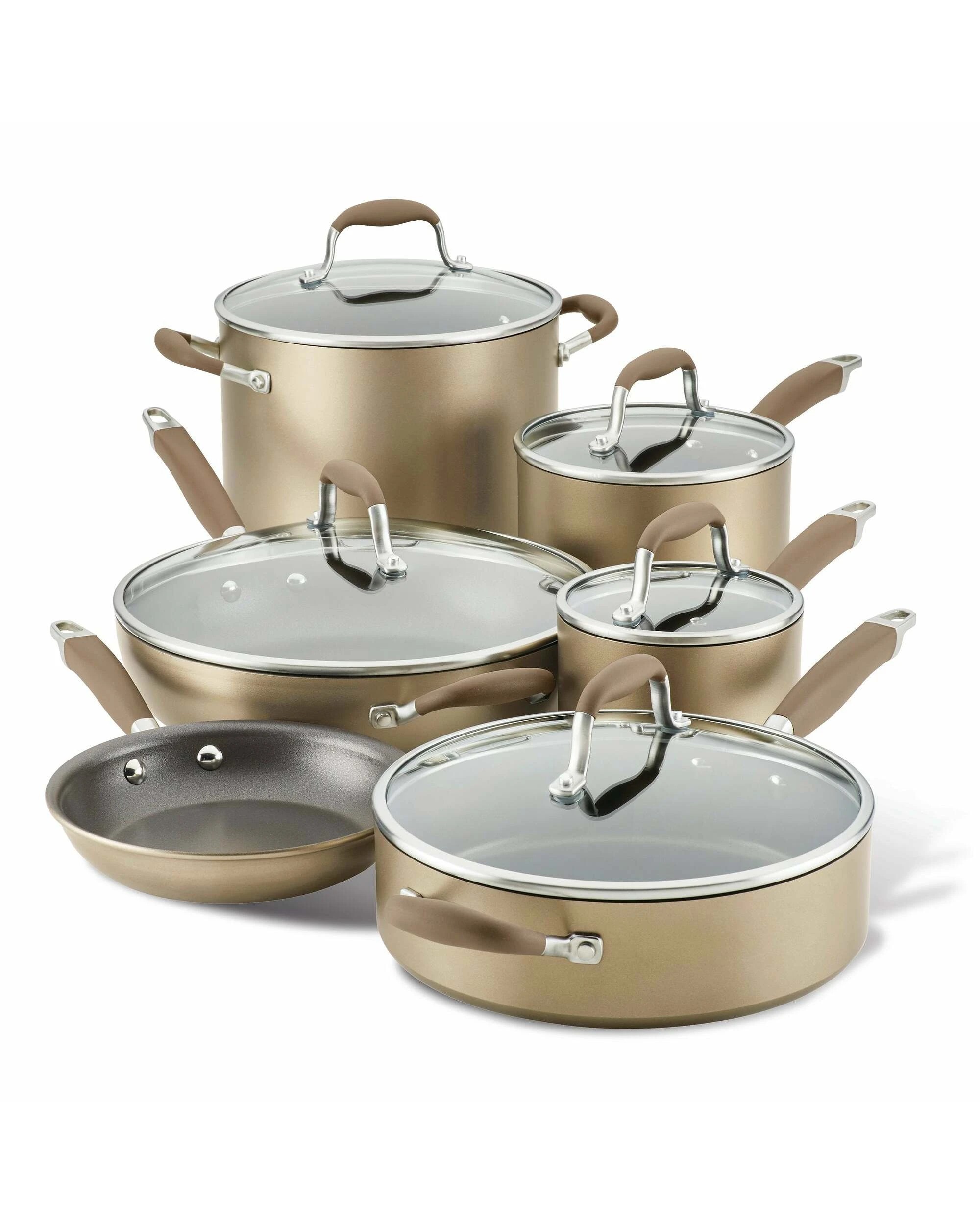 1 Anolon Advanced Home Nonstick 11 Piece Cookware Set - Bronze, 1 of 7