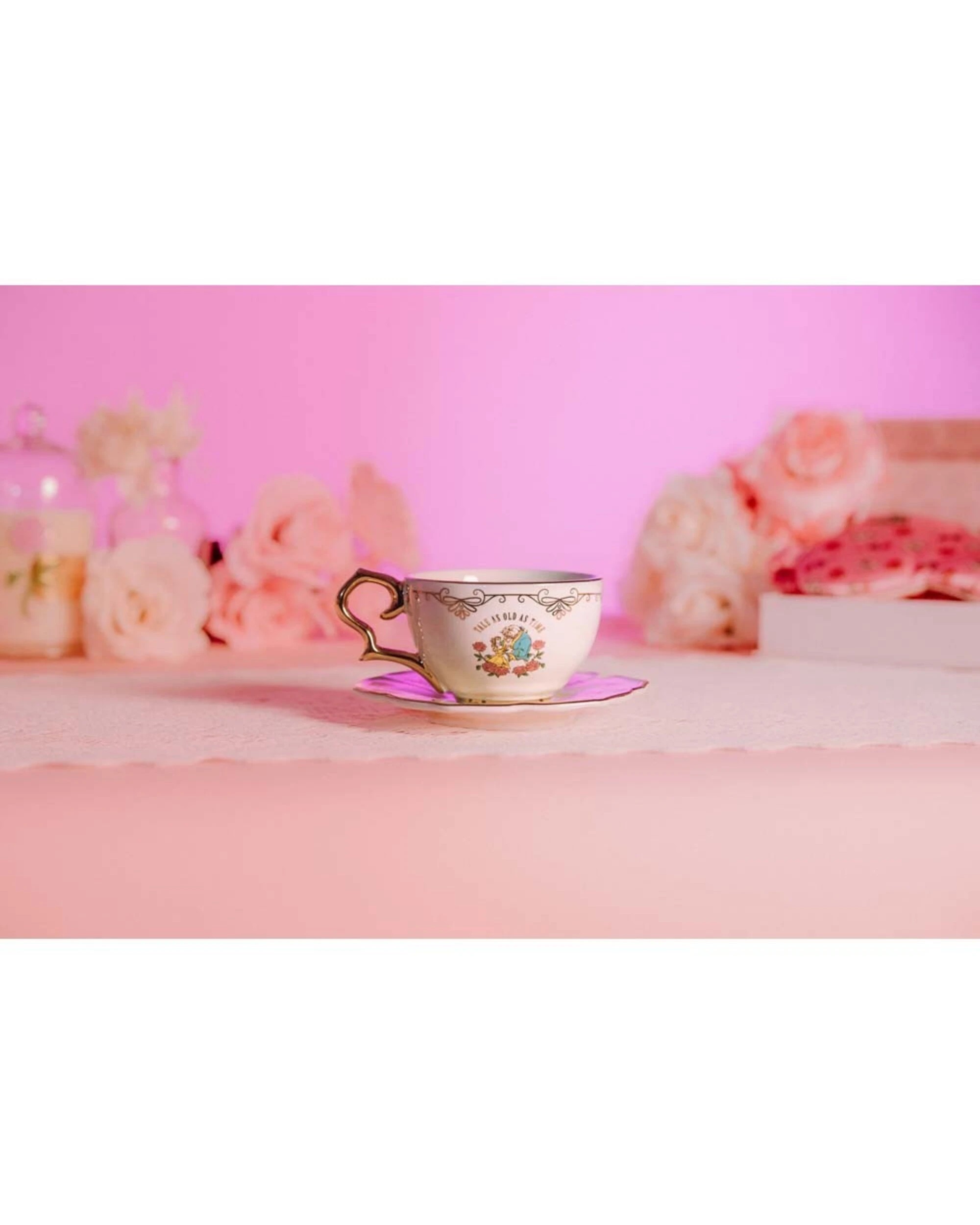 3 Disney - Beauty & The Beast - Ballroom Rose Teacup & Saucer, 3 of 4