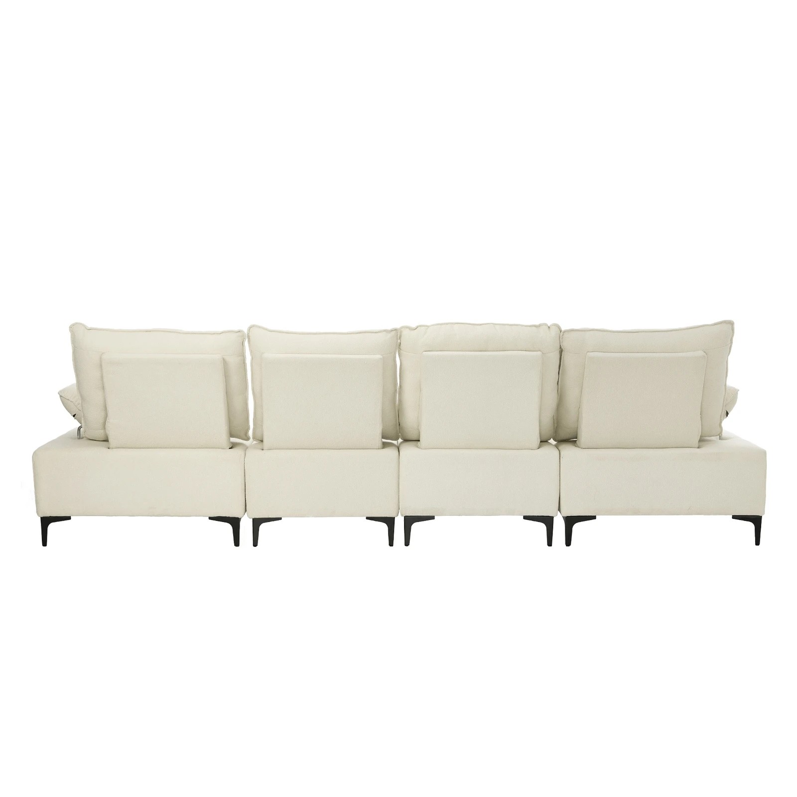 9 Oikiture 5 Seater Modular Sofa Chenille Couch Ottoman Set - Beige, 9 of 10