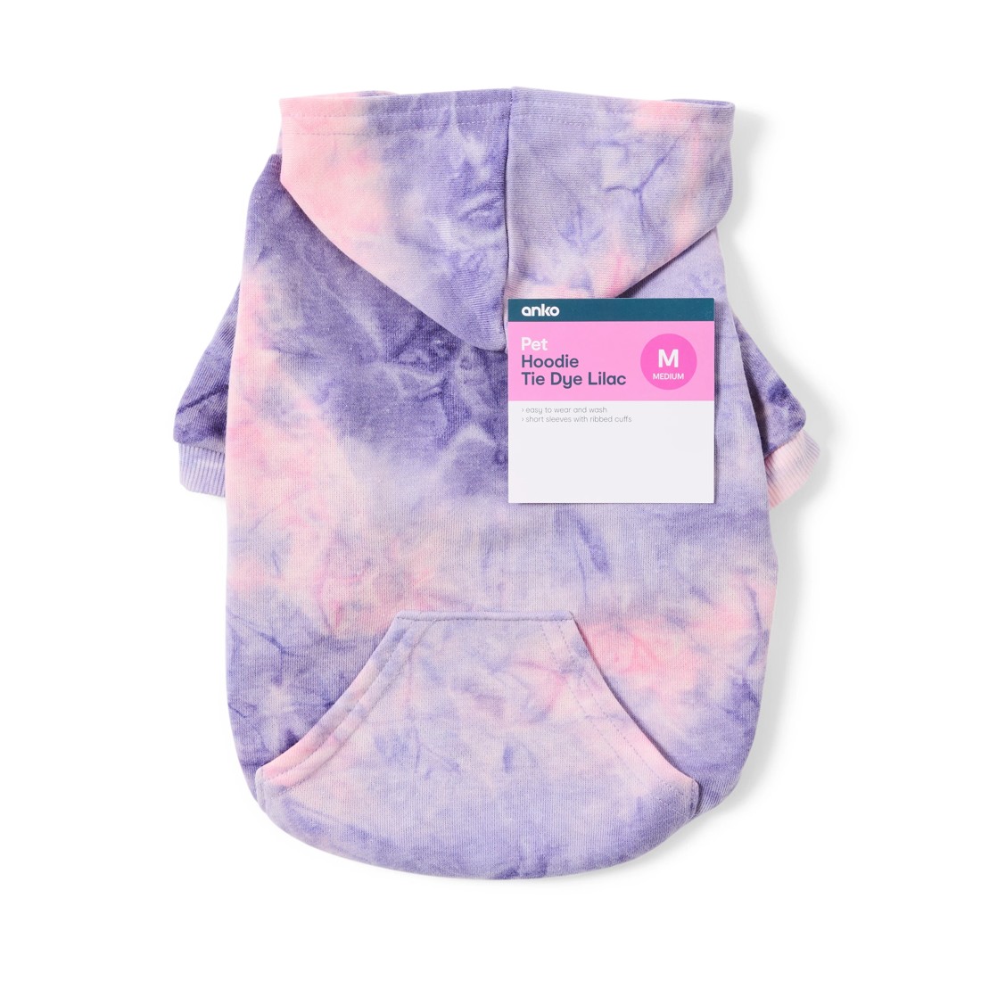 10 Pet Hoodie Tie-Dye - Medium, Lilac, 10 of 10