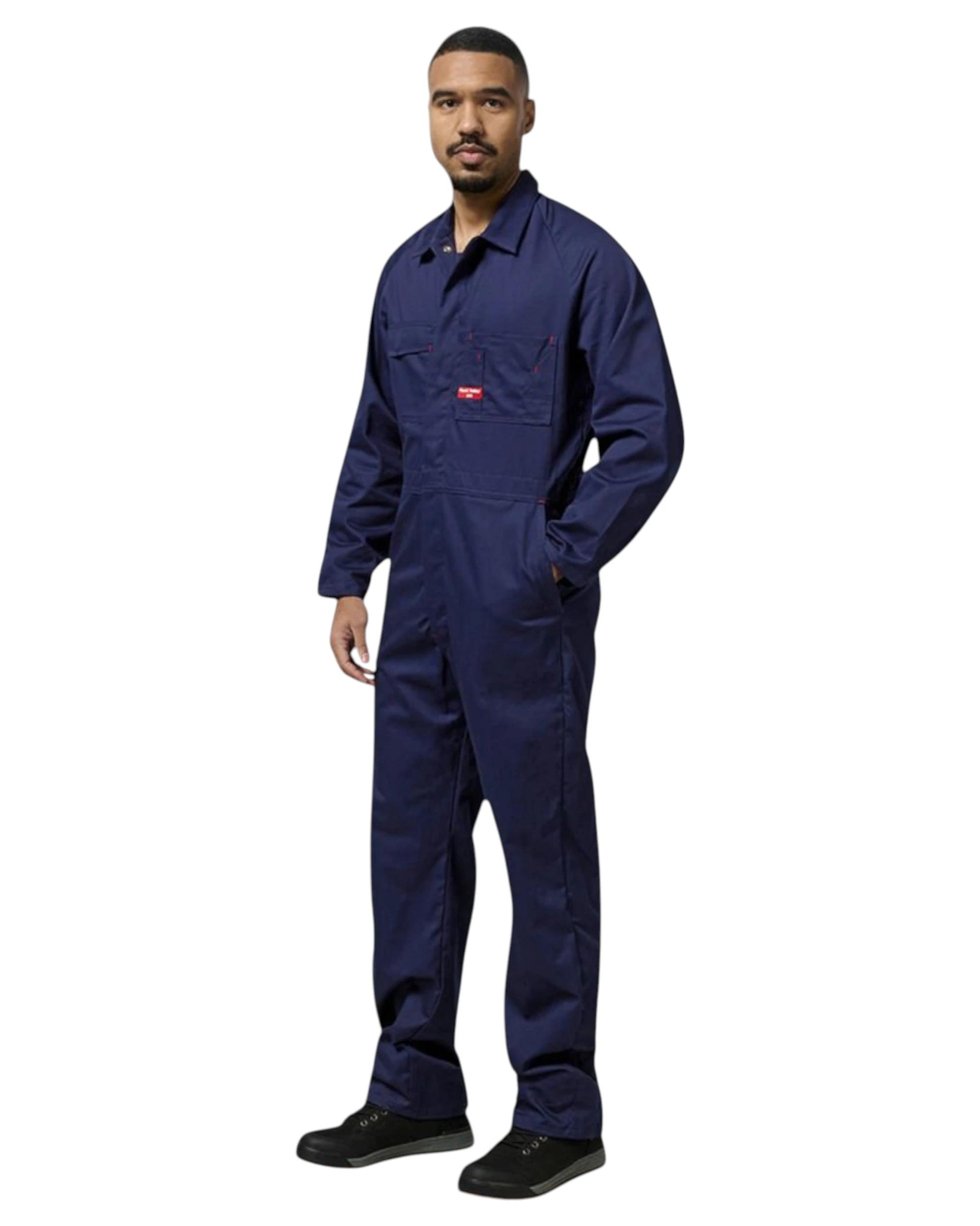6 Hard Yakka Mens Foundations Cotton Drill Coverall NAVY, 6 of 7