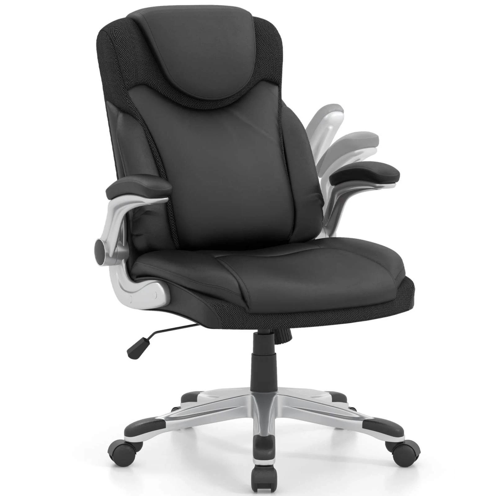 1 Costway Executive Office Chair Computer Desk Armchair Adjustable Height - Black, 1 of 1