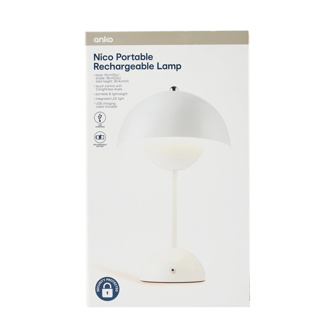 10 Nico Portable Rechargeable Lamp - White, 10 of 10