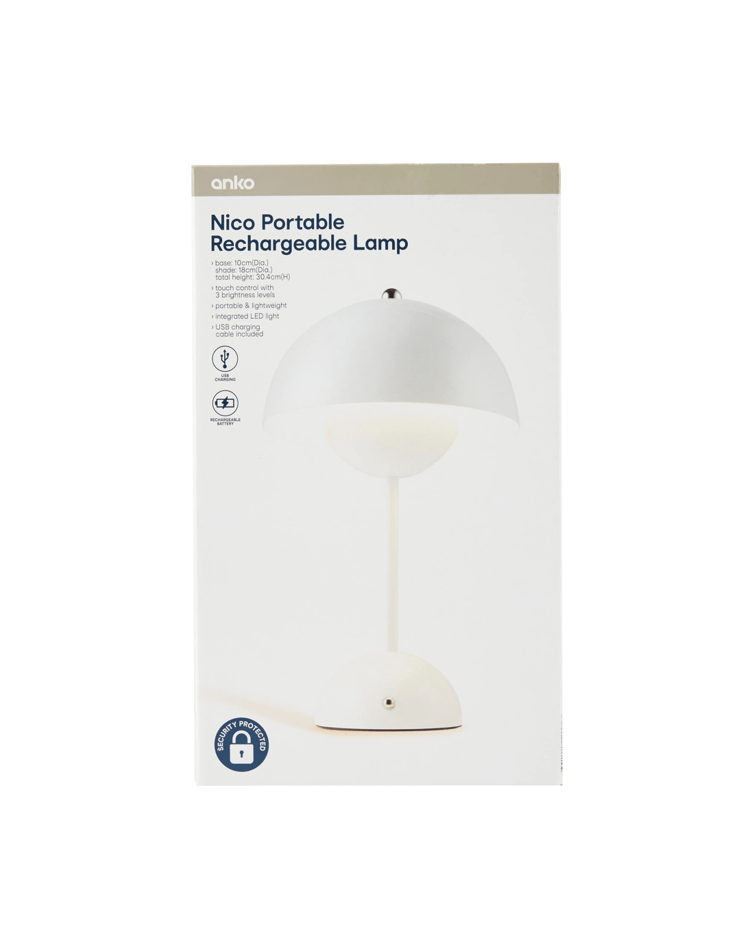 10 Nico Portable Rechargeable Lamp - White, 10 of 10