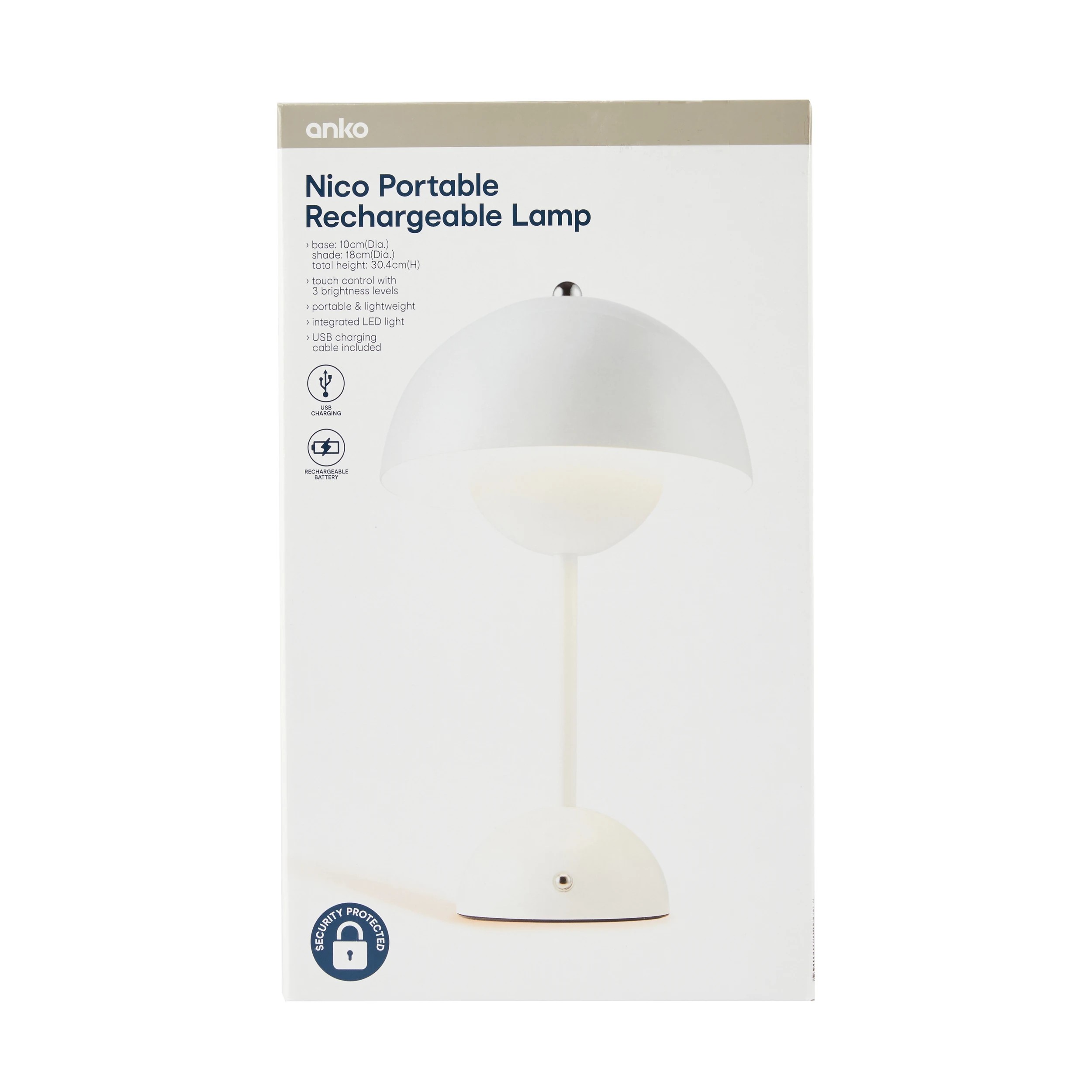 10 Nico Portable Rechargeable Lamp - White, 10 of 10